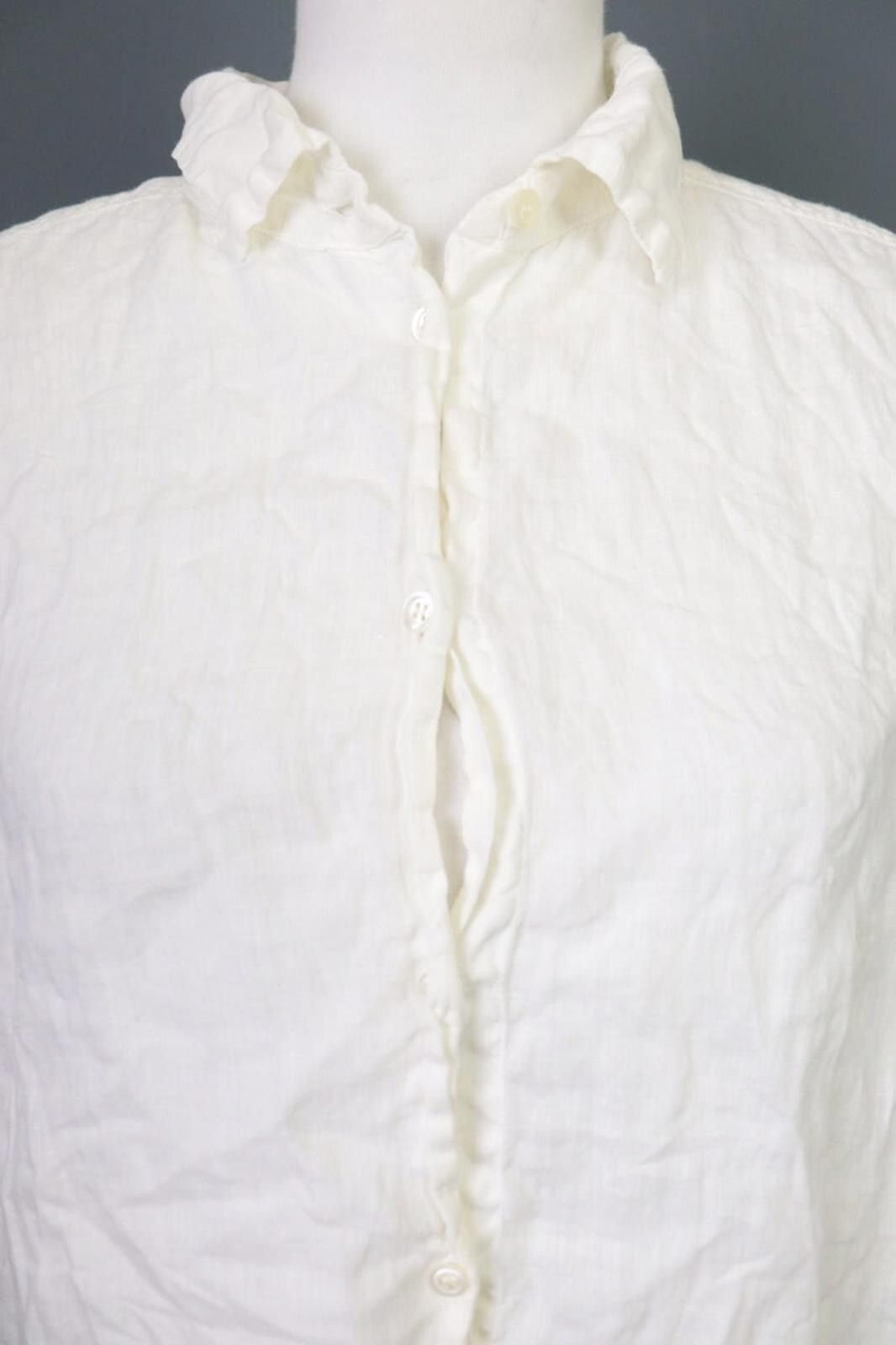 Oscar De La Renta Oska White Relaxed Lagenlook Button Up Tunic Shirt Short Size S / US 4 / IT 40 - 4 Thumbnail