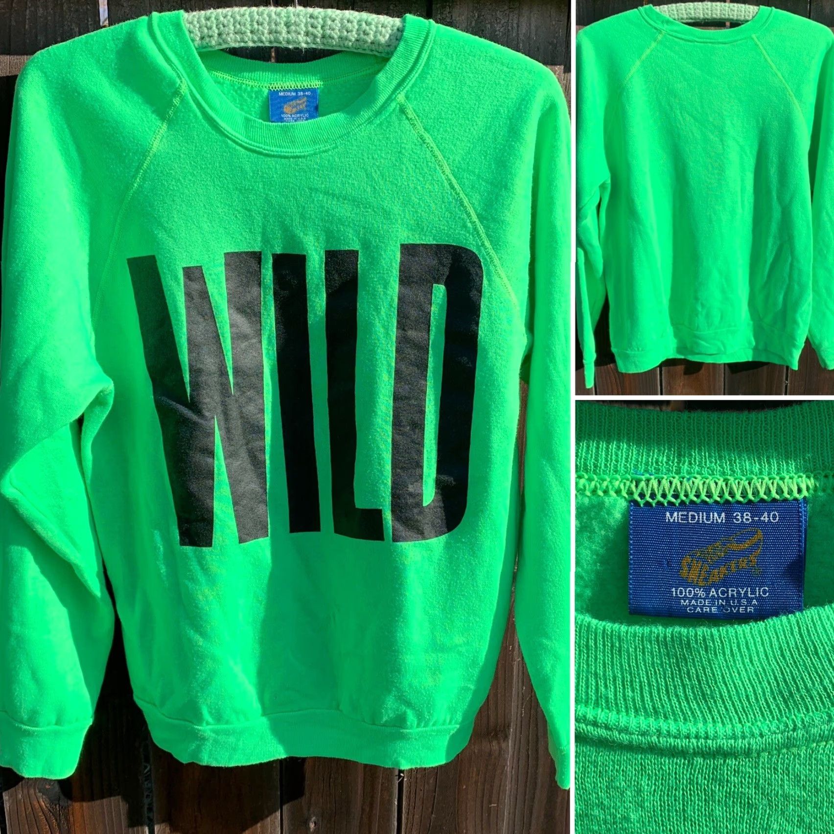 Vintage VINTAGE Sneakers Sweatshirt Raglan 80s 1980s Green Graphic Print Men M Cold Weather Pullover Shirt/Sweatshirt Size US M / EU 48-50 / 2 - 6 Thumbnail