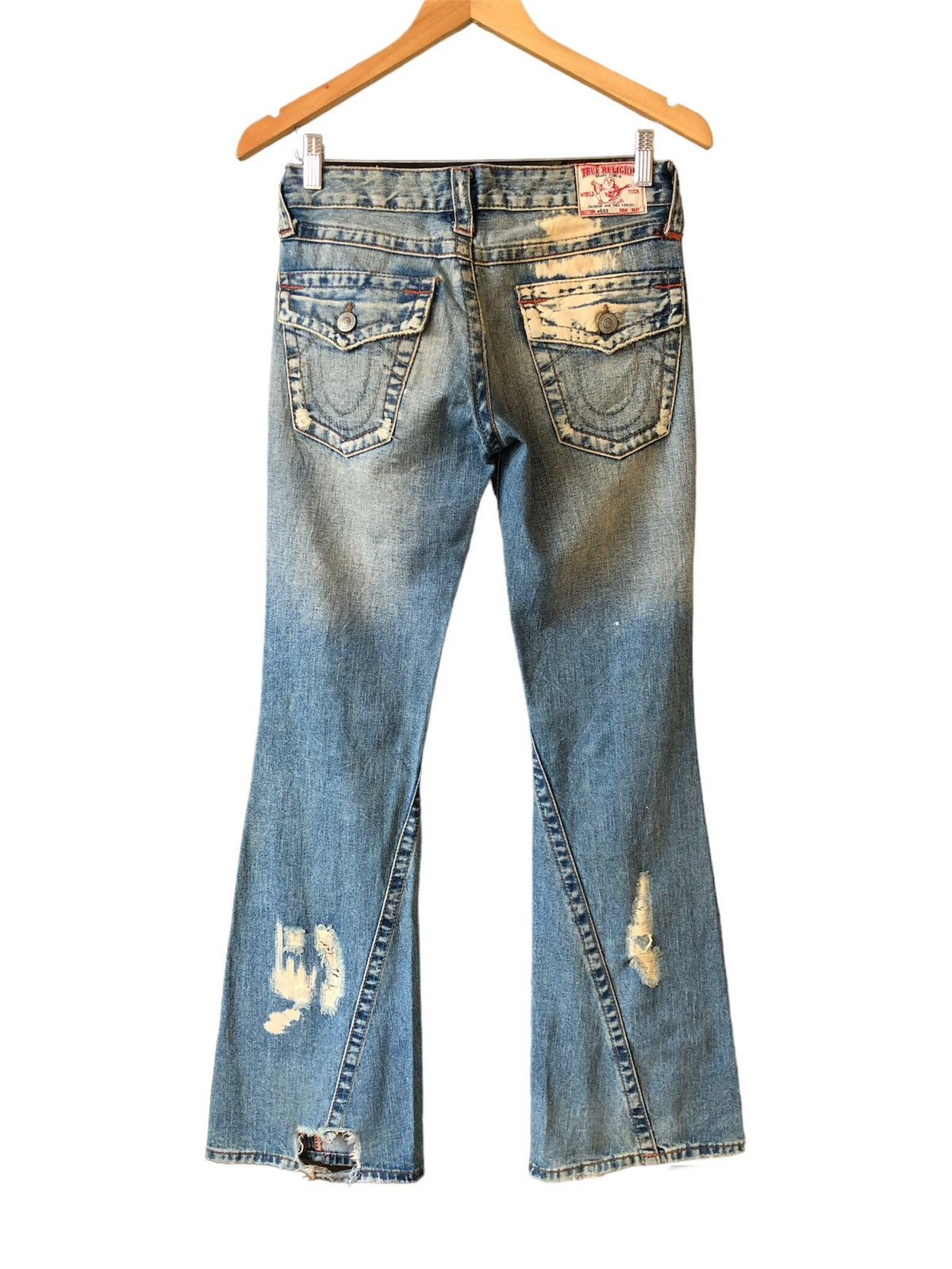 True Religion Rare❗️Vintage True Religion Distressed Boot Cut Jeans Size 26" / US 2 / IT 38 - 2 Thumbnail