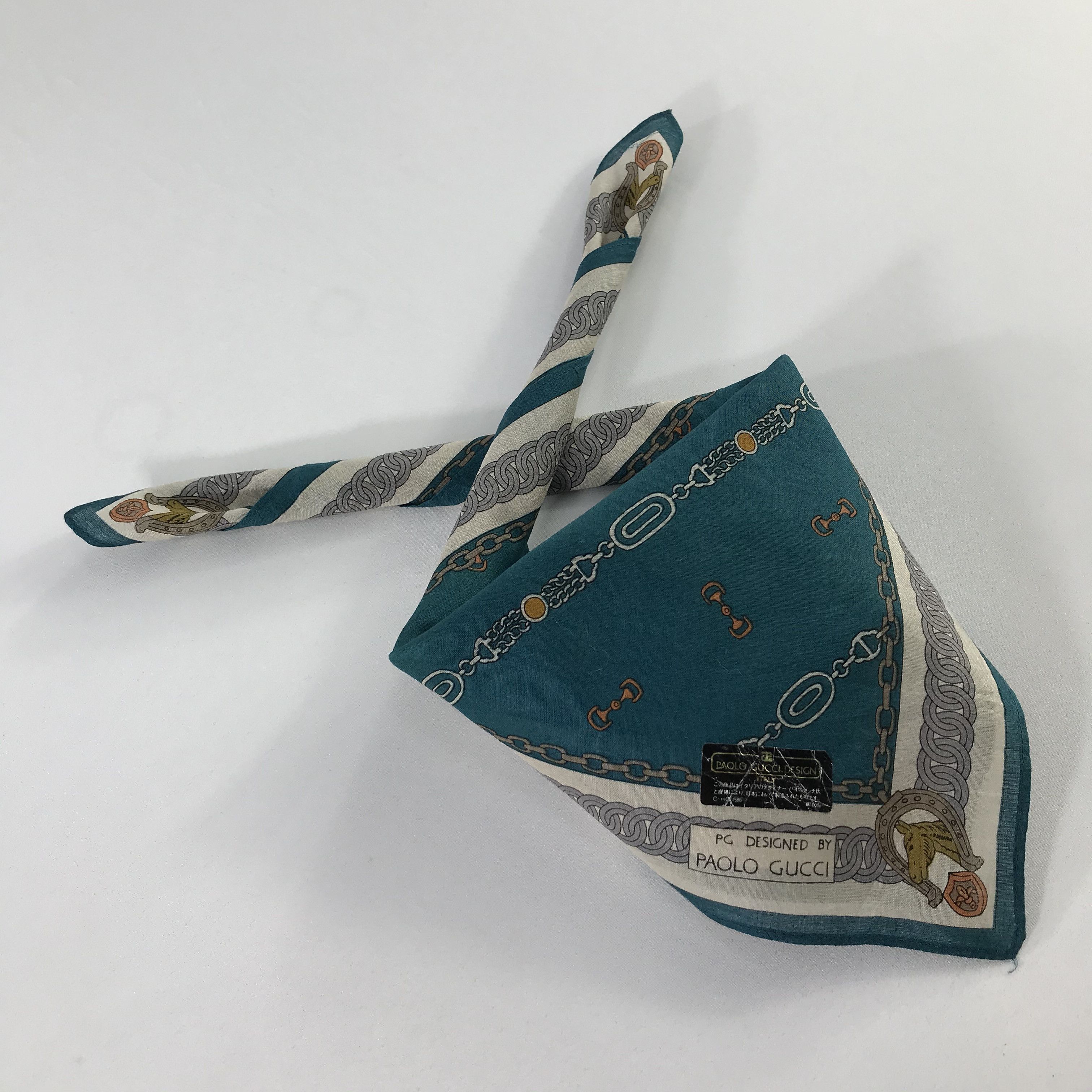 Paolo Gucci × Vintage Paolo Gucci Bandana / Handkerchief / Neckerchief - S865 Size ONE SIZE - 4 Thumbnail