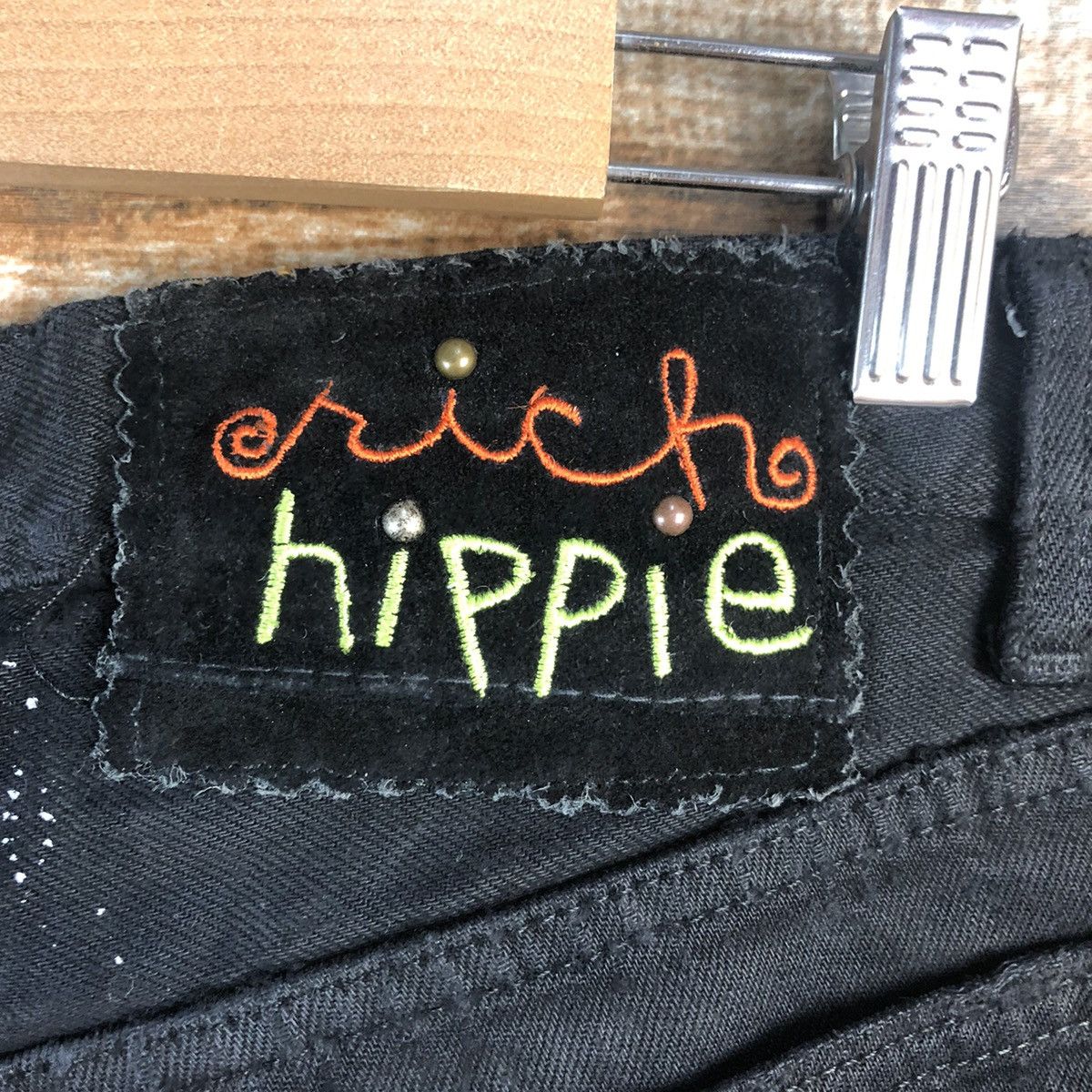 Levi's DLL Hippie Levis Black patchwork vintage Denim Pants #A2616 Size US 32 / EU 48 - 14 Thumbnail