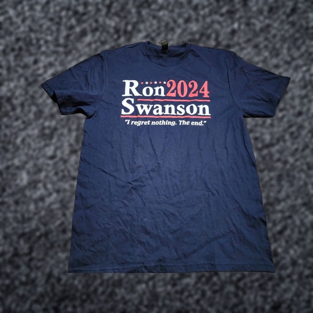 Gildan Vintage Gildan Men's M Ron Swanson 2024 Election Parks And Rec Graphic T-Shirt Blue, Funny, Crew Neck, Short Sleeve Size US M / EU 48-50 / 2 - 1 Thumbnail