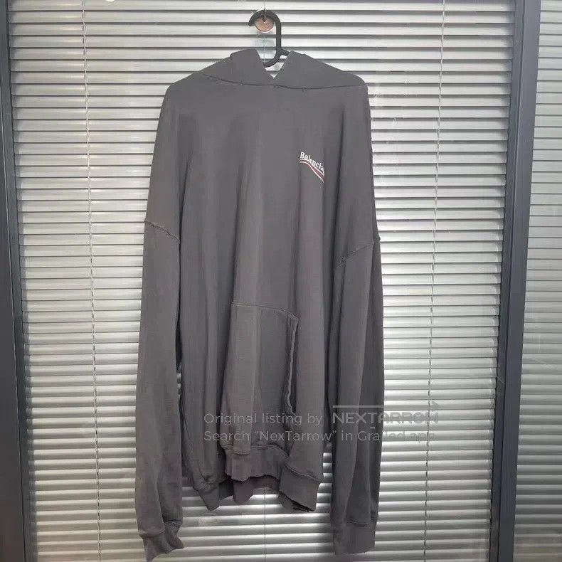 Balenciaga Gray Coke print logo hooded sweatshirt