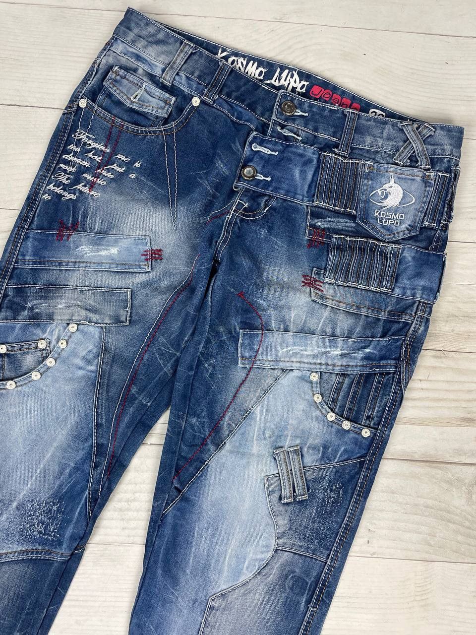 Japanese Brand Kosmo Lupo Denim Jeans Patchwork Multipockets Y2K Size US 36 / EU 52 - 3 Thumbnail