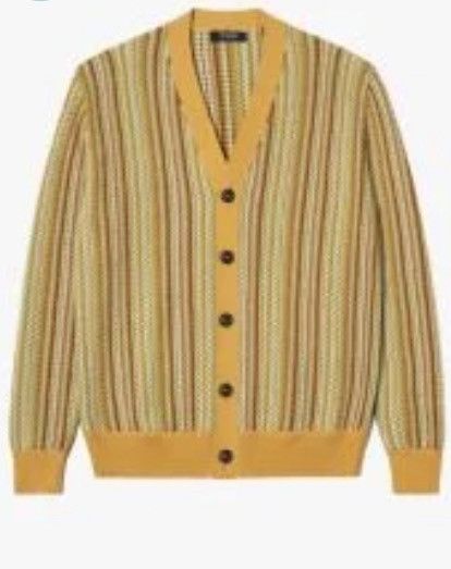 Designer Yellow stripe cardigan Size US M / EU 48-50 / 2 - 1 Thumbnail