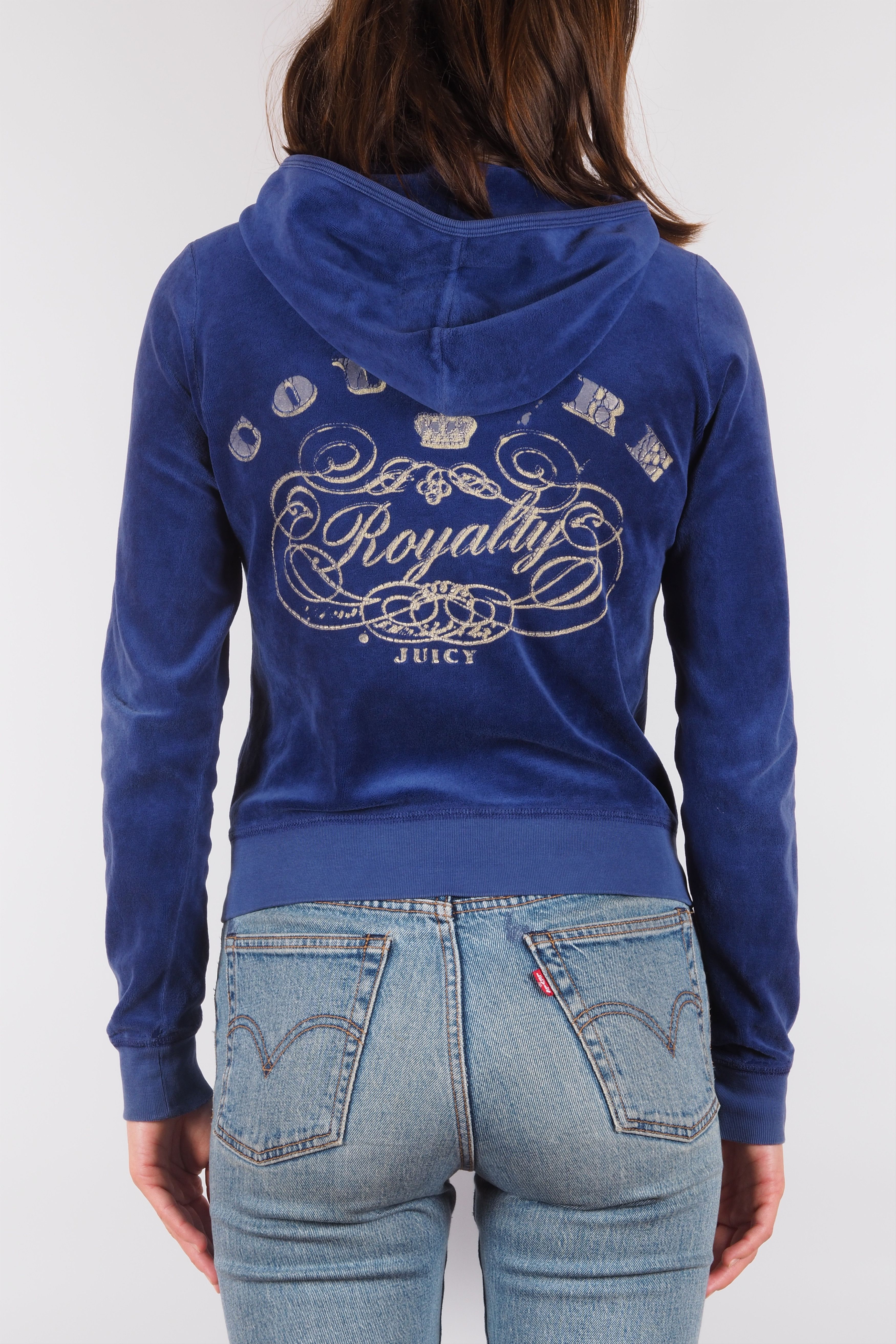Juicy Couture Juicy Couture Vintage Blue Velour Zip Hoodie Size XS / US 0-2 / IT 36-38 - 4 Thumbnail