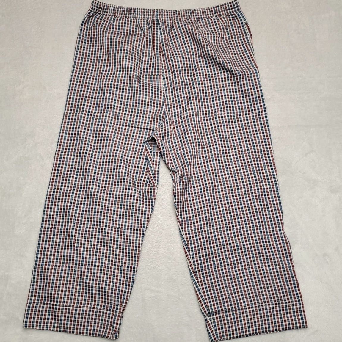 Vintage Fox Fire VTG Pant Women Medium Blue Red White Plaid Wide Leg Cropped Draw String Size 32" / US 10 / IT 46 - 4 Thumbnail