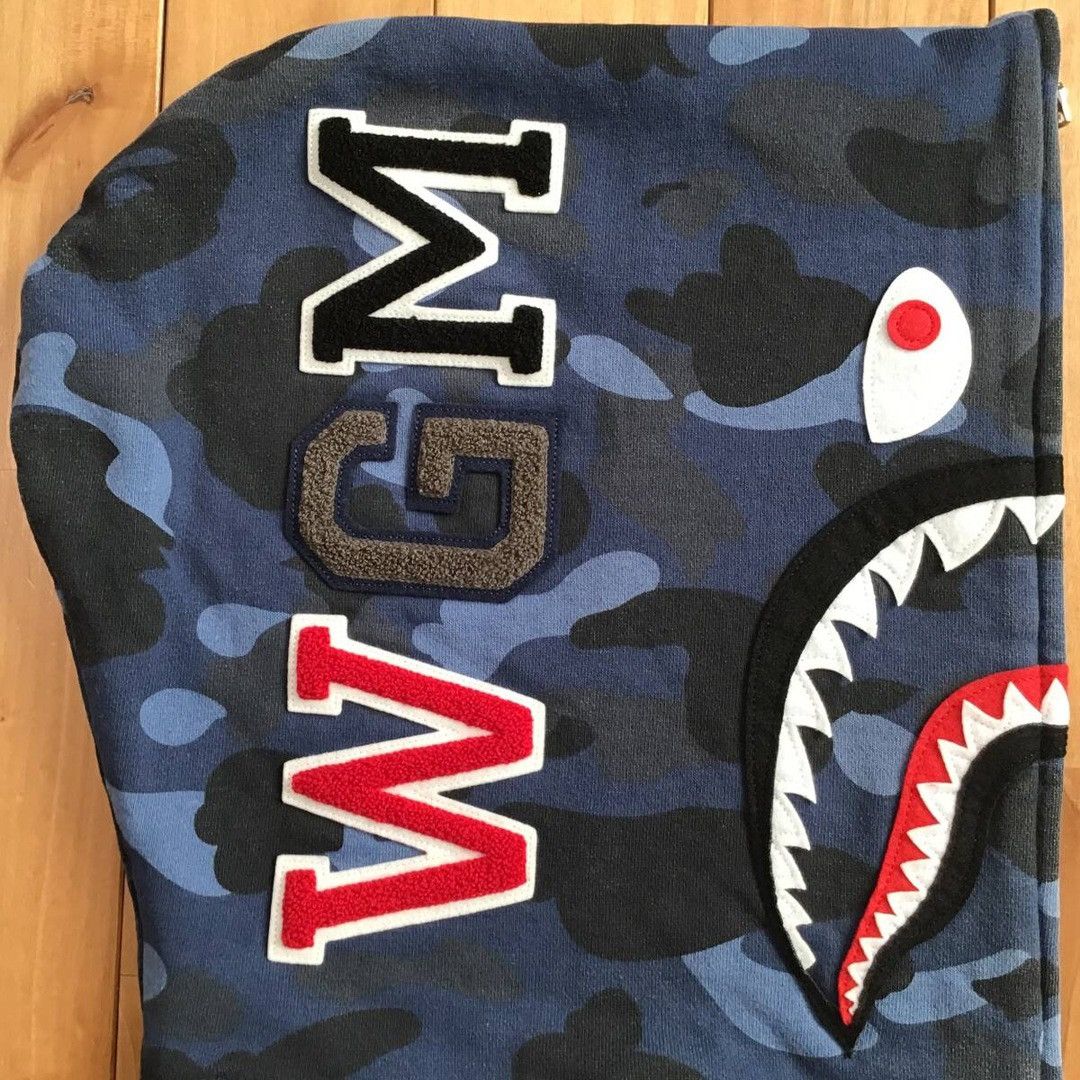 Bape BAPE WGM Shark Full Zip Hoodie blue camo a bathing ape Size US XL / EU 56 / 4 - 5 Thumbnail