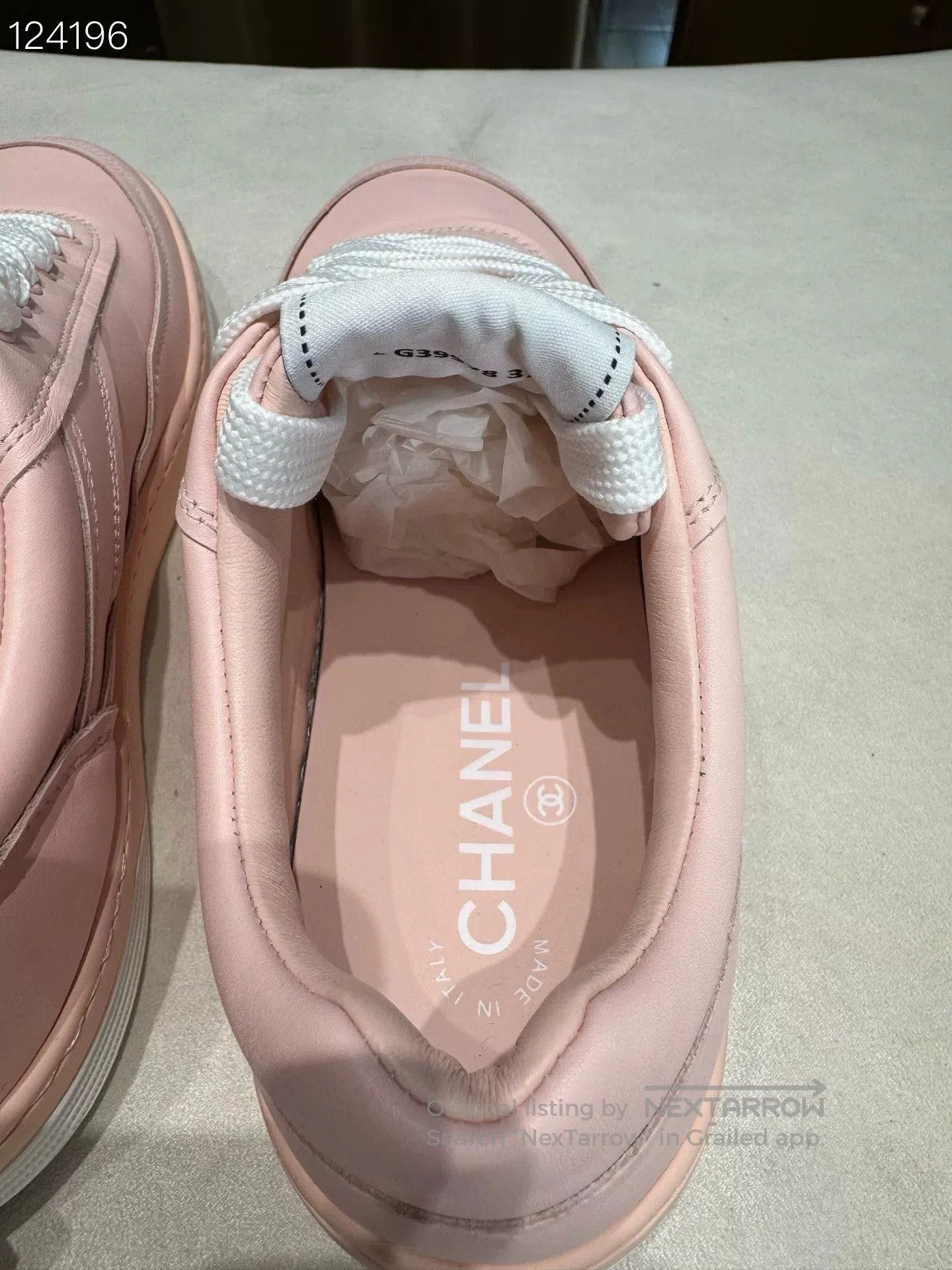 Chanel Chanel Pink Leather Sneakers. Size US 7 / IT 37 - 6 Thumbnail