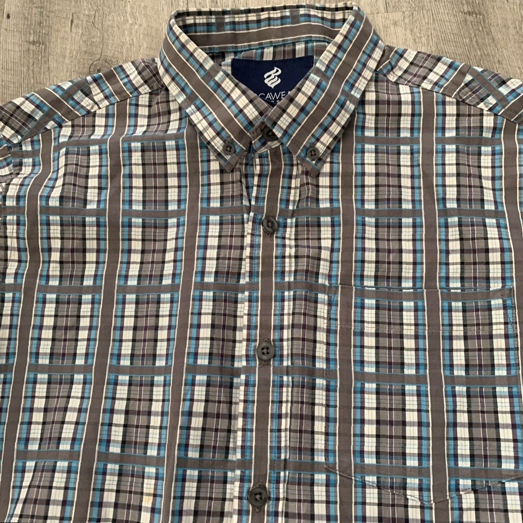 Rocawear Rocawear Shirt Mens Large Gray Plaid Long Sleeve Button Down Single Pocket Size US L / EU 52-54 / 3 - 3 Thumbnail
