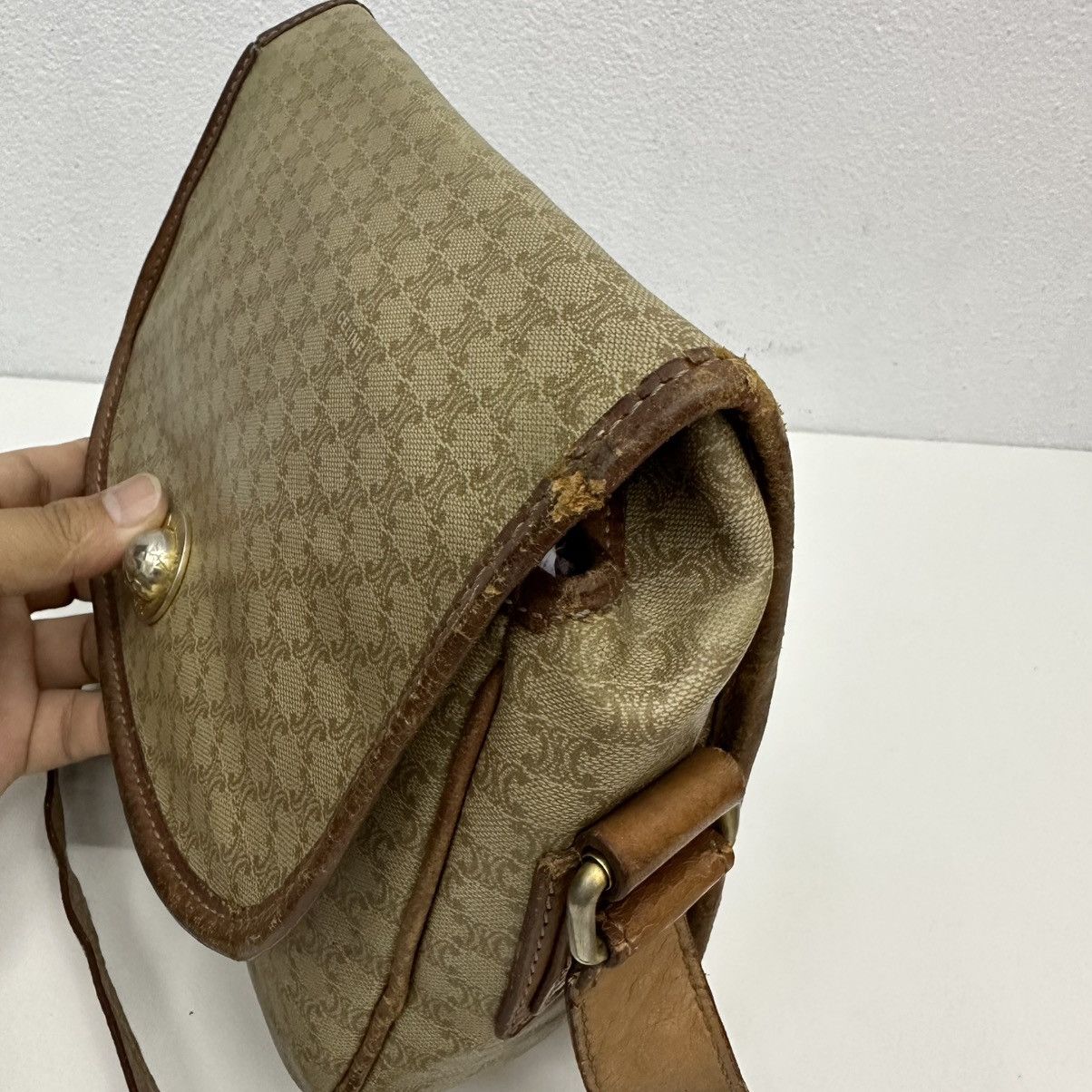 Celine ‼️YES‼️ AUTHENTIC CELINE MACADAM SHOULDER SHOULDER BAG Size ONE SIZE - 8 Thumbnail