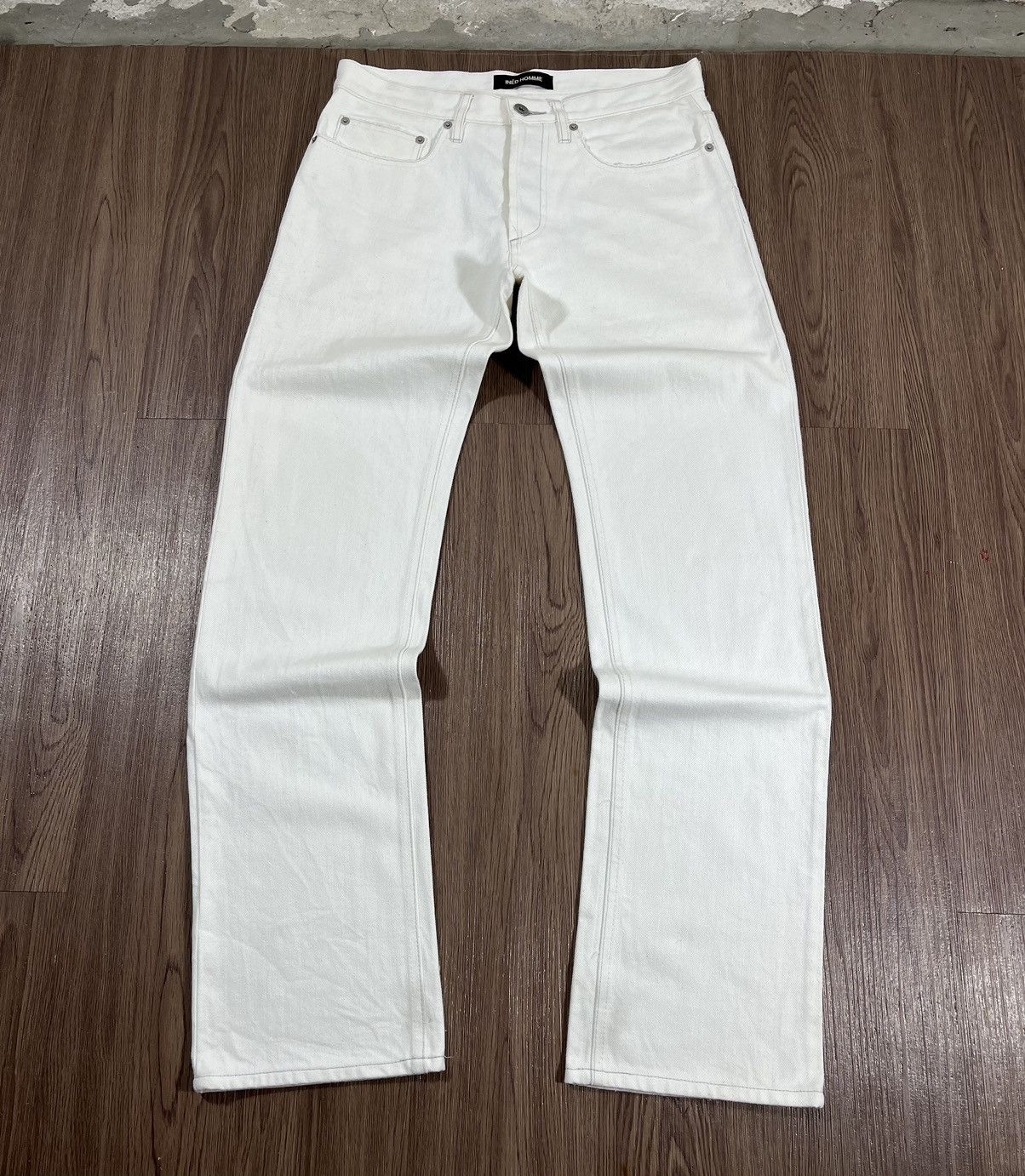 Yohji Yamamoto INED HOMME White Straight Denim Pants Made In Japan Size US 31 - 4 Thumbnail