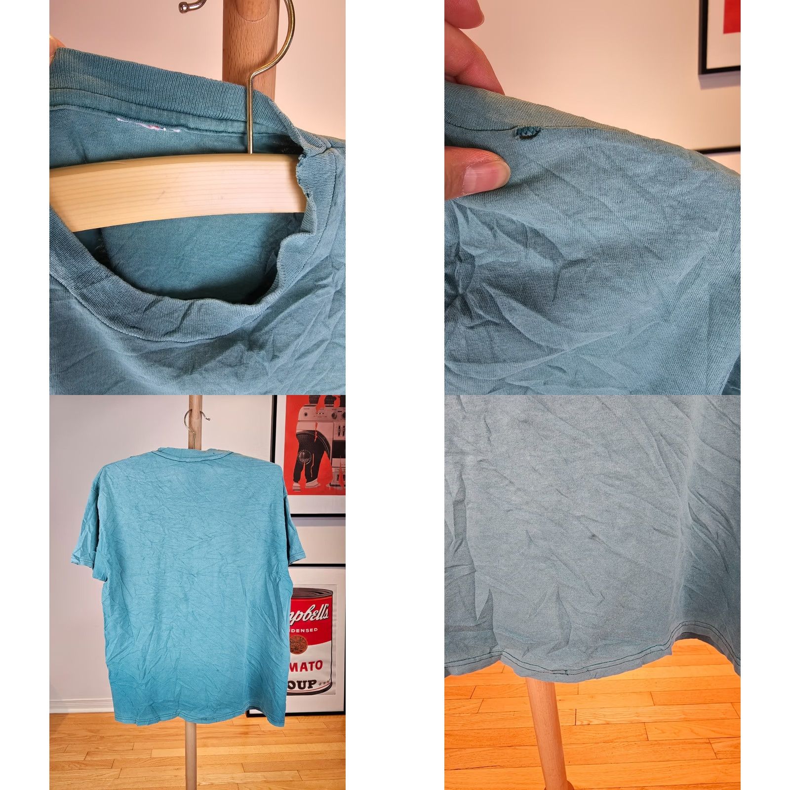 Vintage VINTAGE UNBRANDED T-SHIRT GREEN COTTON ONE POCKET SUN FADED SZ LARGE WOMENS OR MENS? Size US L / EU 52-54 / 3 - 8 Thumbnail