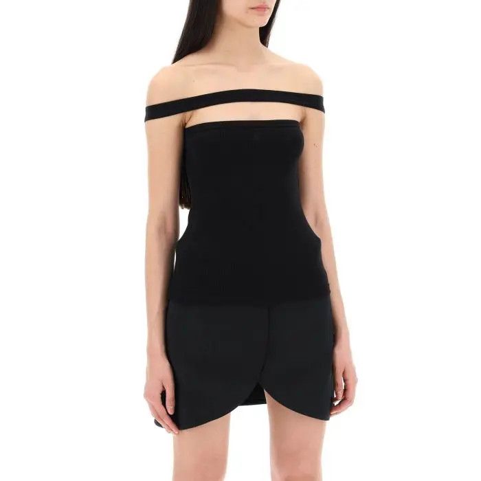 o1s22i1n0424 Hyperbole Ribbed Top in Black