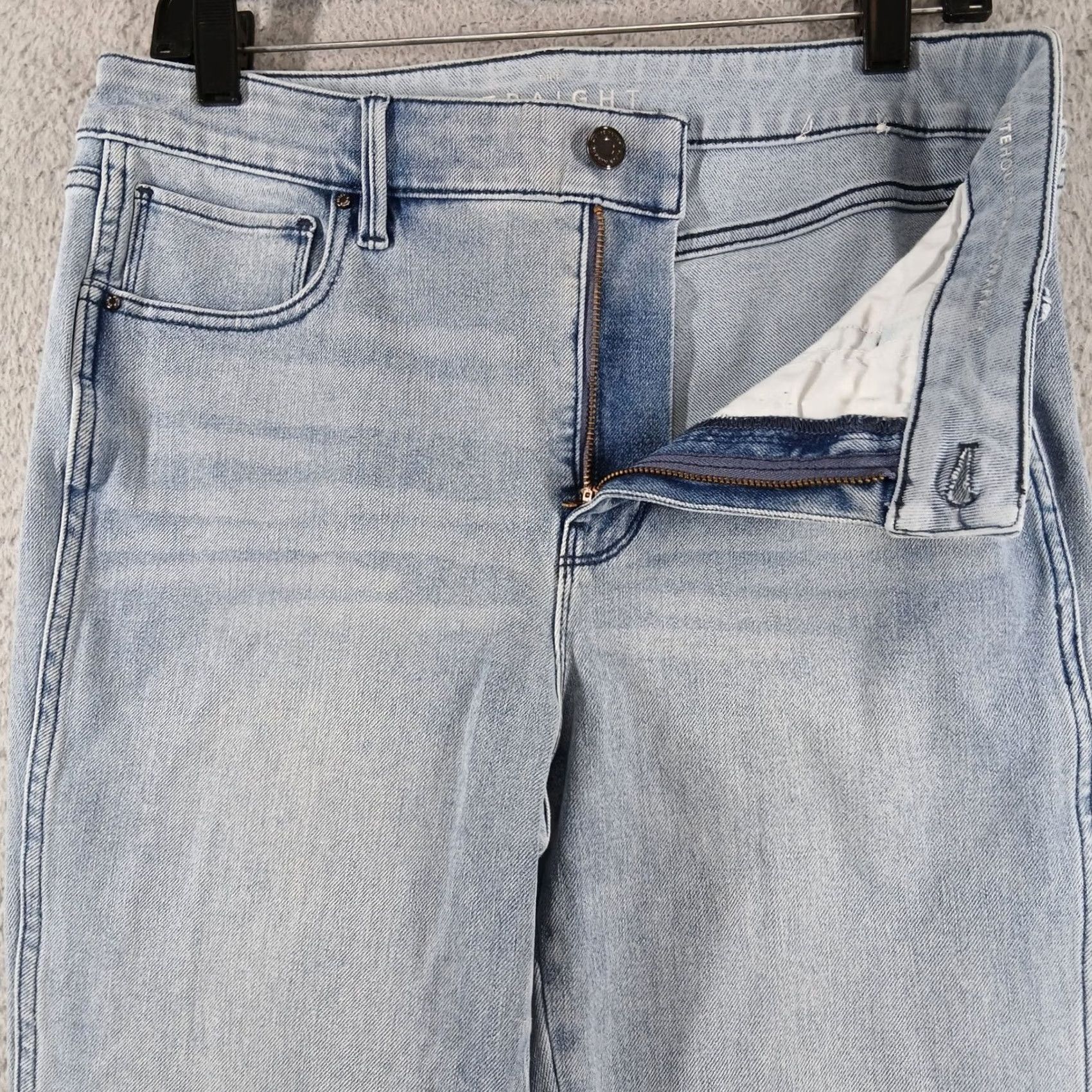 White House Black Market VINTAGE? No. White House Black Market The Straight High Rise Stretch Jeans 10 Blue EUC Size 24" / US 00 / IT 34 - 7 Thumbnail