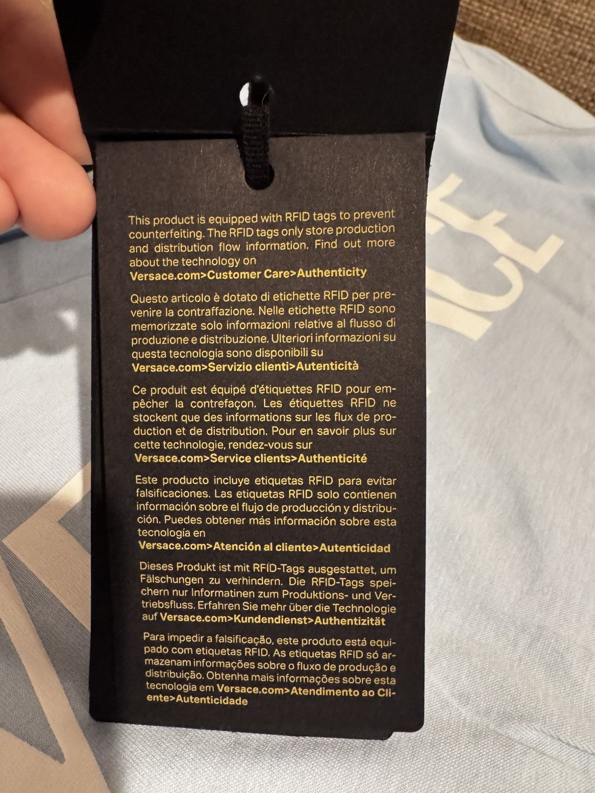 Versace Versace Sky Blue Knot Tee - L Size L / US 10 / IT 46 - 7 Thumbnail