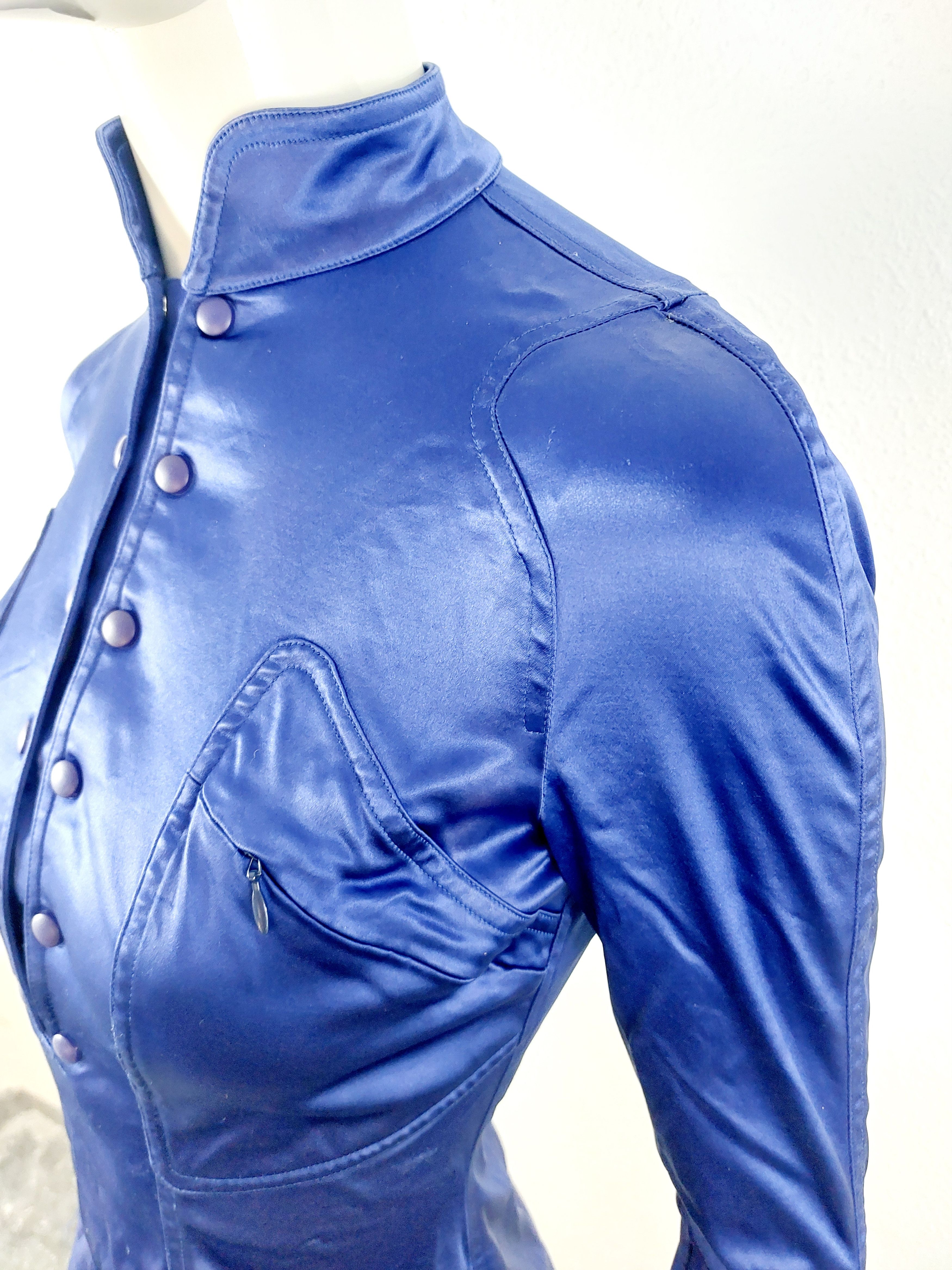 Thierry Mugler Thierry Mugler Satin Sculptural Futuristic Jacket Size S / US 4 / IT 40 - 6 Thumbnail