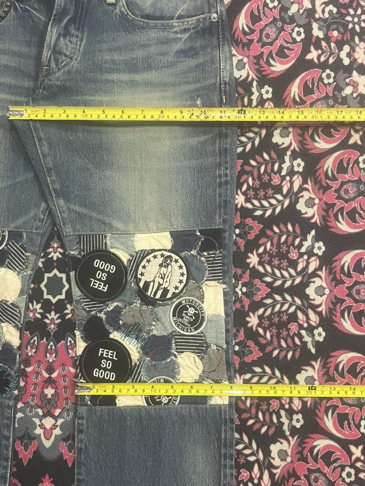 Hysteric Glamour Hysteric Glamour Naked Pin Up Girl Patchwork Selvedge Jeans Size US 32 / EU 48 - 20 Thumbnail
