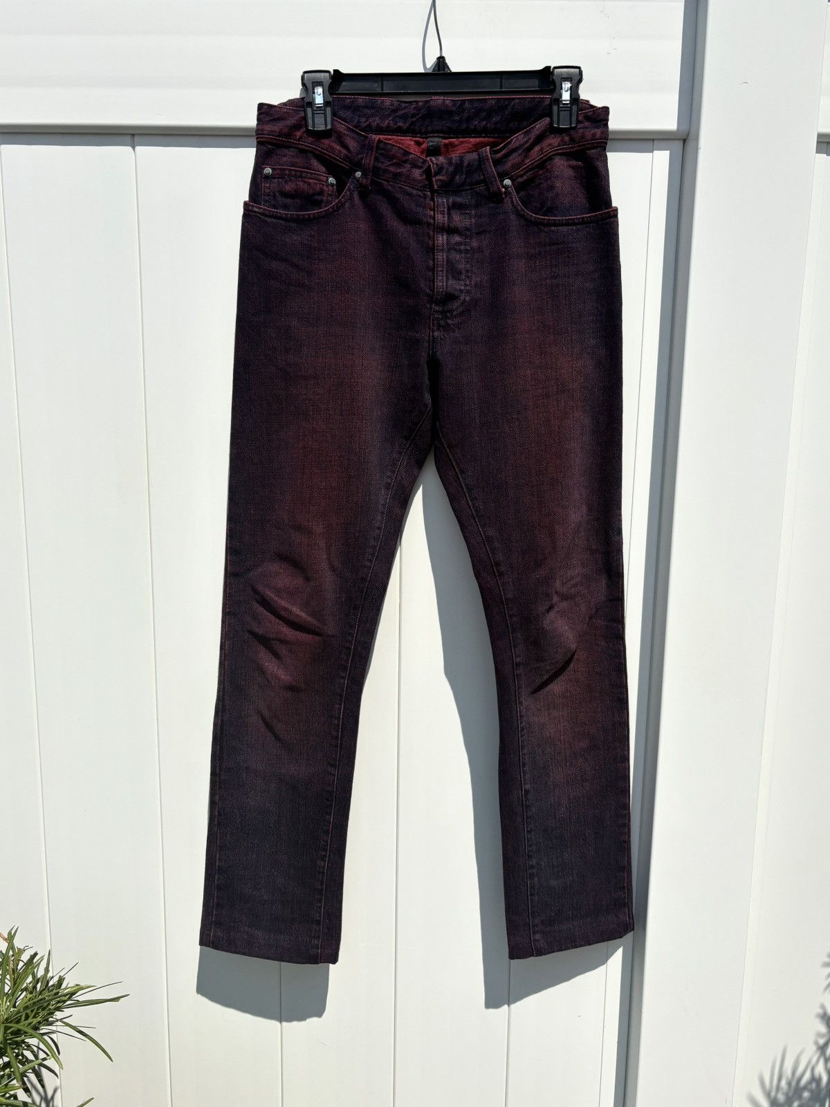 Balenciaga Super Rare Balenciaga 2012 Red Washed Denim Size US 29 - 14 Thumbnail