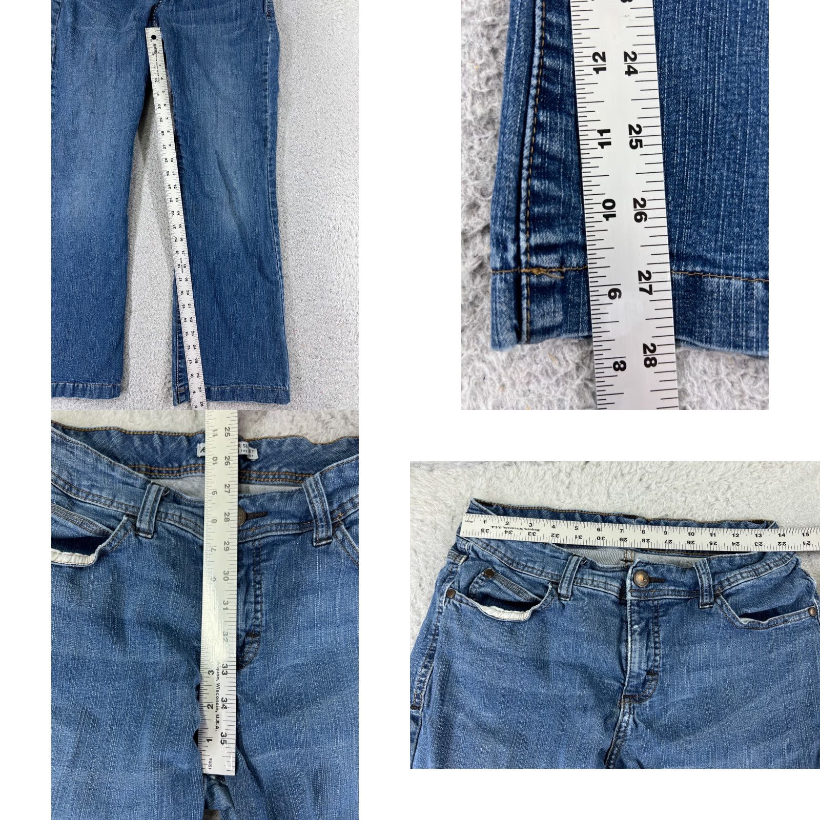 Lee Lee Jeans Women Boots Cut 26 Blue Denim Mid Rise 26x28 Regular Read Size 26" / US 2 / IT 38 - 8 Thumbnail
