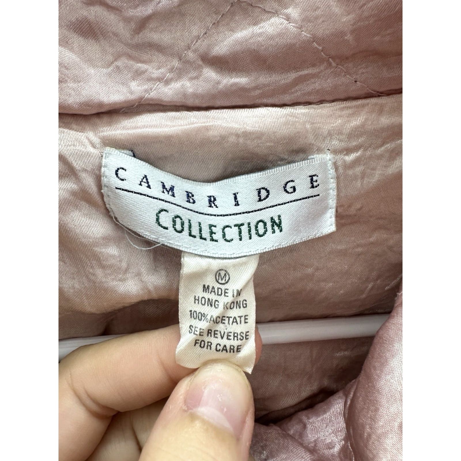 Vintage VINTAGE Cambridge Collection Womens Jacket Size Medium Pink Button Up Hooded Silky Size M / US 6-8 / IT 42-44 - 7 Thumbnail
