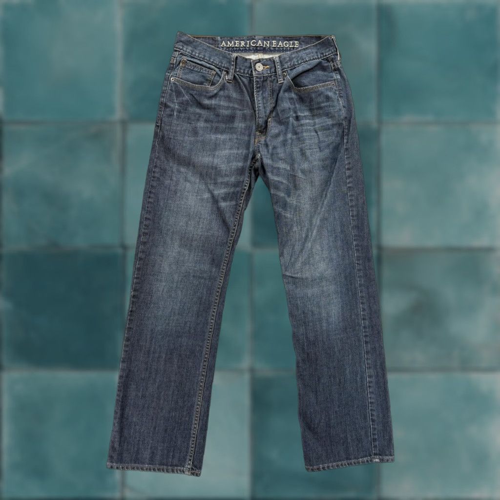 Vintage American Eagle Original Straight Jeans Mens 29x30 Blue Medium Wash Denim Grunge Size US 29 - 1 Thumbnail
