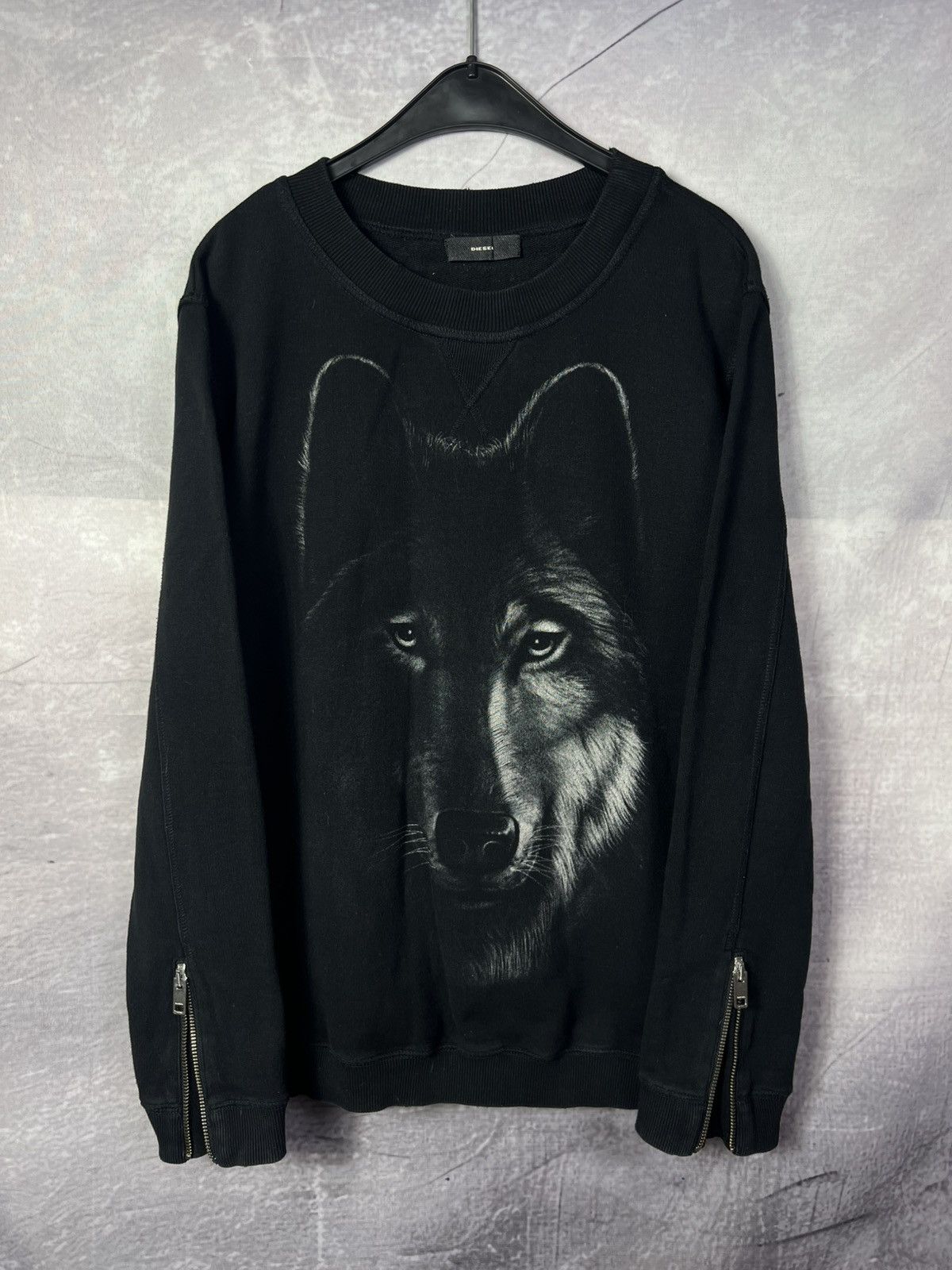 Diesel Diesel Graphic Wolf Print Zip-Sleeves Crewneck Sweatshirt Y2K Grunge Size US L / EU 52-54 / 3 - 4 Thumbnail