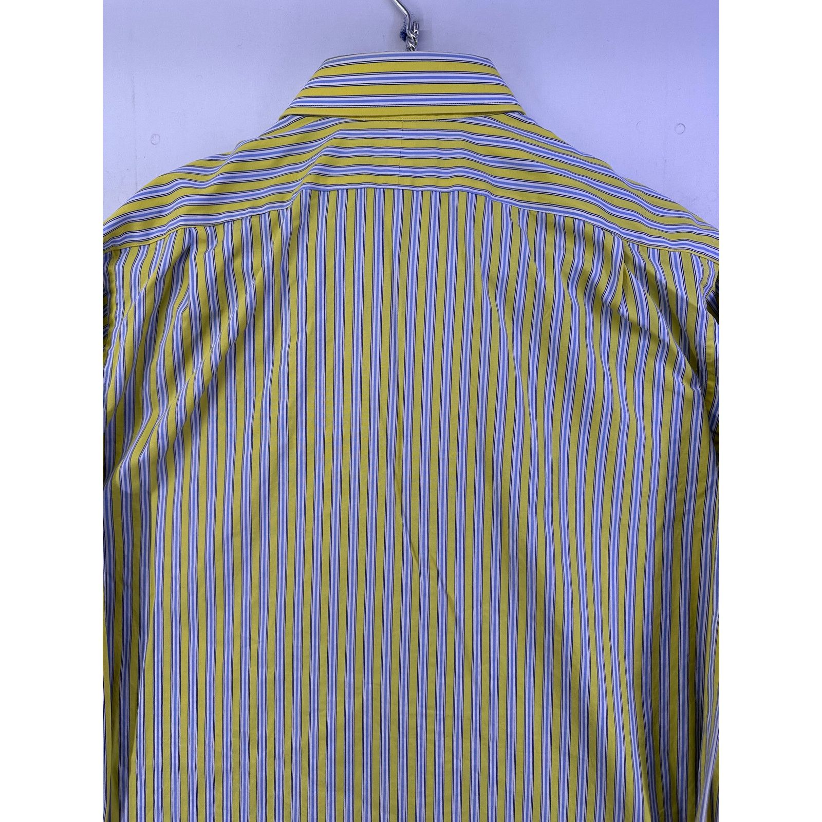 Polo Ralph Lauren Polo Ralph Lauren Yellow Blue Striped Shirt Size 17/34 Size US XL / EU 56 / 4 - 8 Thumbnail