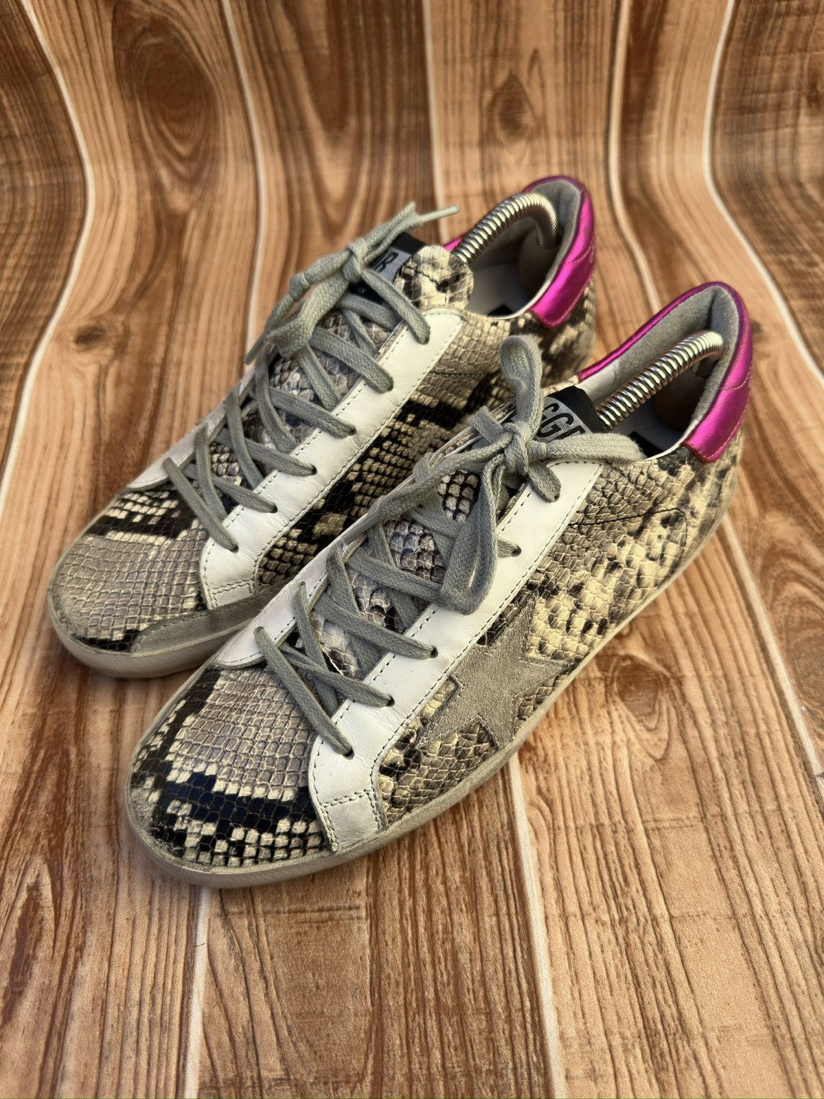 Golden Goose Golden Goose Snake Print Leather Lowtop Sneaks. Size US 7 / EU 40 - 4 Thumbnail
