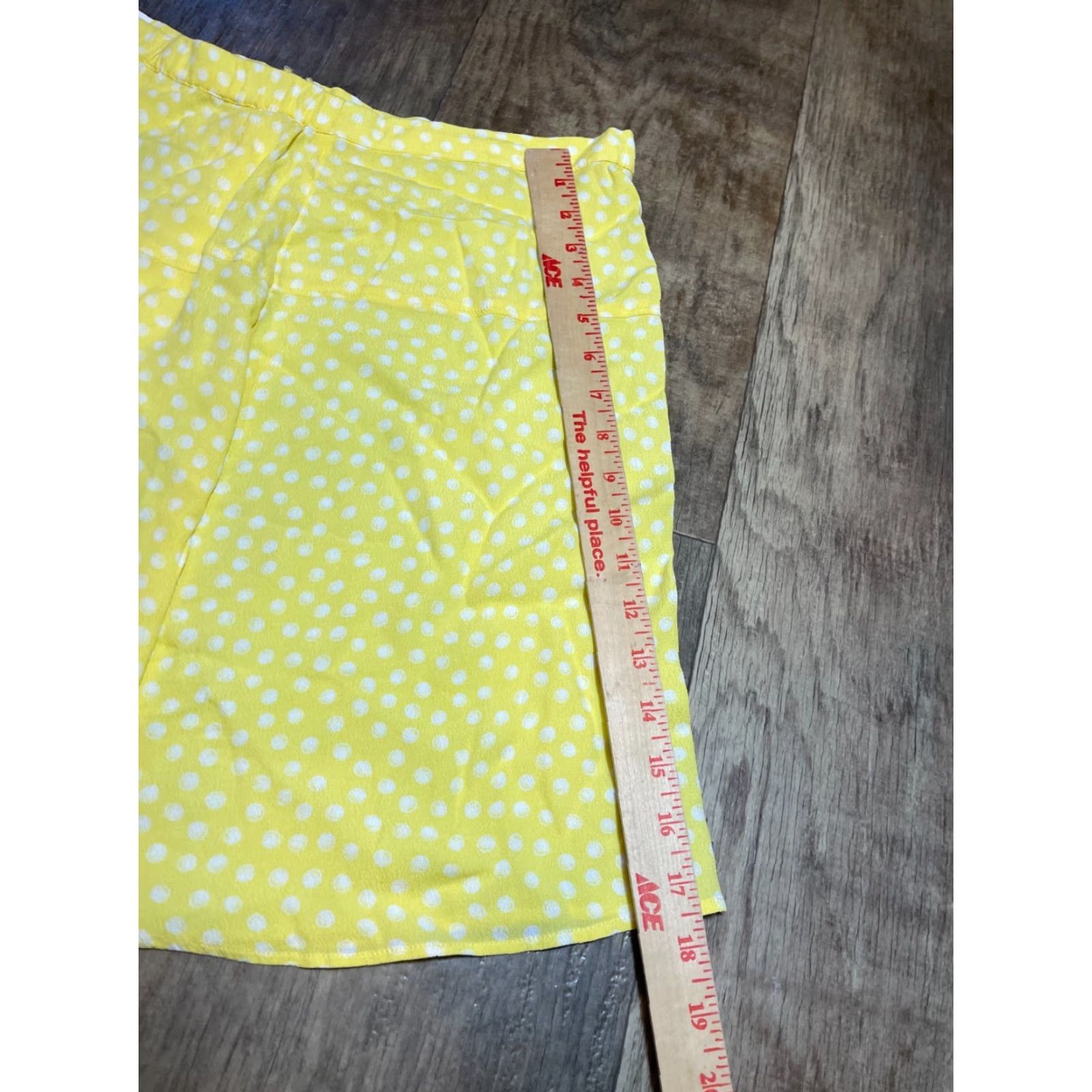 Vintage VINTAGE Free Assembly Skirt Womens L Yellow White Polka Dots Mini Short Polka Dot Womens Size 36" / US 14 / IT 50 - 2 Thumbnail