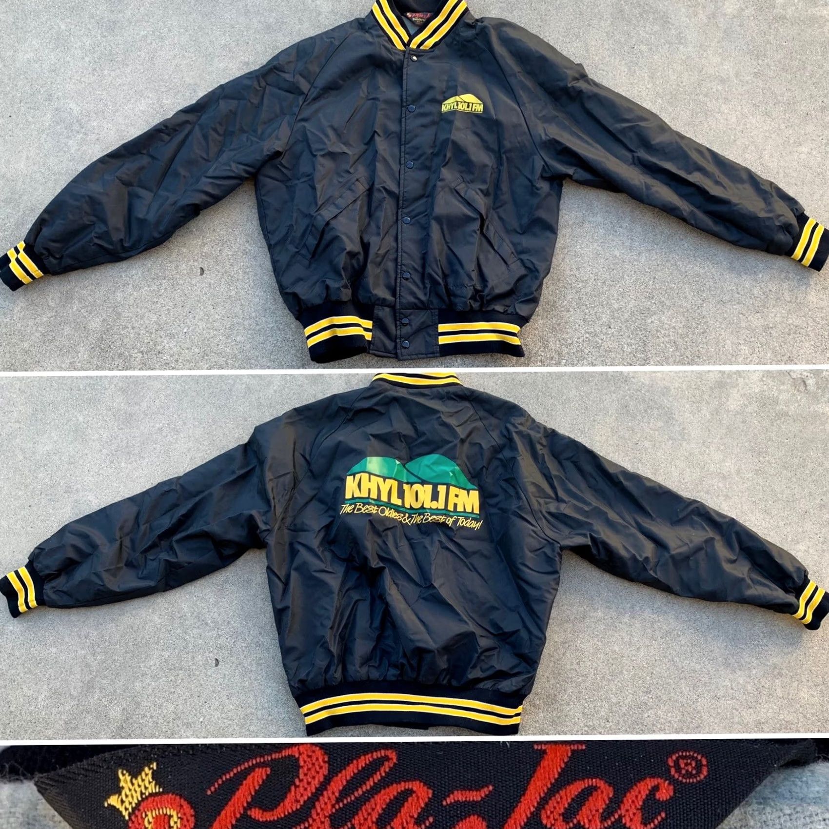 Vintage VINTAGE KHYL 101.1 FM The Best Oldies & The Best of Today raglan jacket 42 L 44 Black Nylon Pla-Jac by Dunbrooke Shirt Adult Large Mens Size US L / EU 52-54 / 3 - 4 Thumbnail