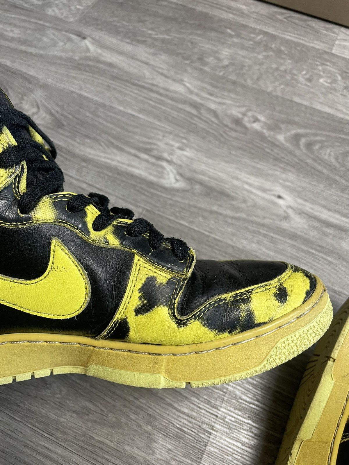 Nike Nike 5 Dunk High 1985 SP Yellow Acid Wash Sneaker Shoes Size US 10.5 / EU 43-44 - 15 Thumbnail