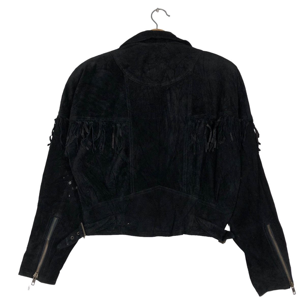 Genuine Leather 🔥Rich Black Biker Jacket Asymmetric Zipper Unsetsu Kapital Size US M / EU 48-50 / 2 - 8 Thumbnail