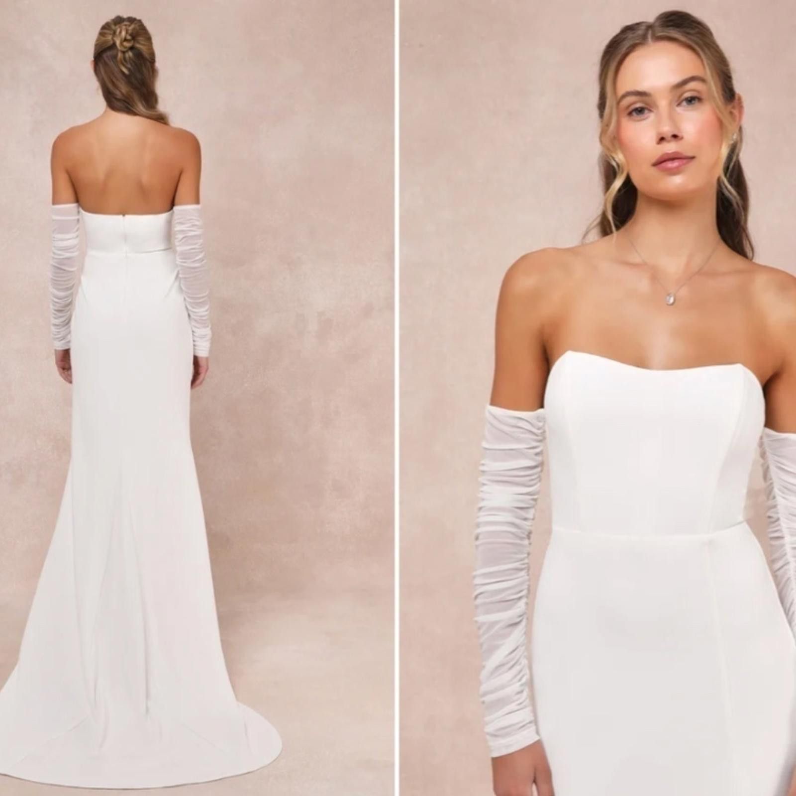 Lulus LULUS Bridal Wedding Elegant Corset Mermaid Gown NWT Size M / US 6-8 / IT 42-44 - 3 Thumbnail