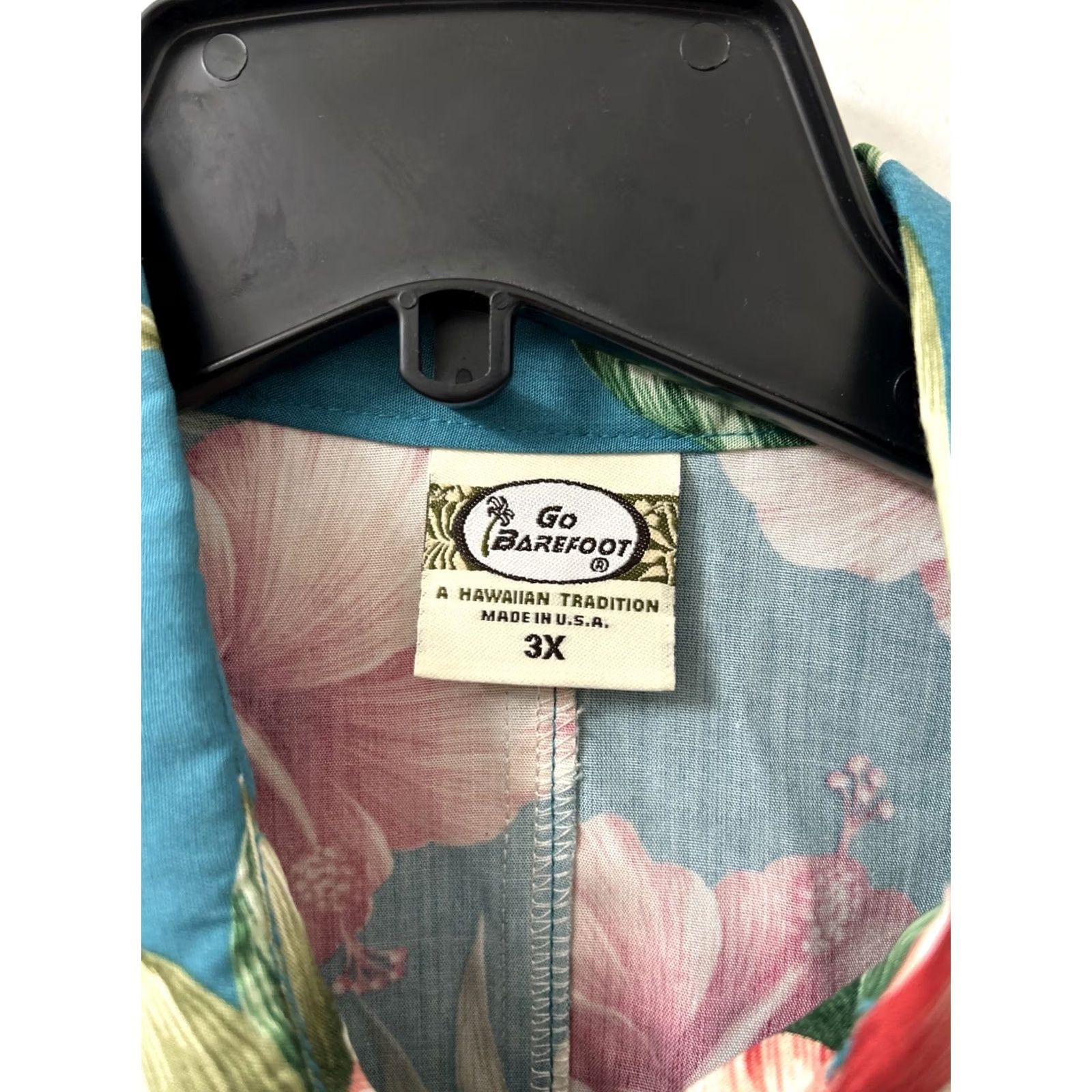 Vivobarefoot VINTAGE Go Barefoot Hawaiian Shirt Men 3XL Blue Floral Print Button Down Short Sleeve Casual Nant Size US XXL / EU 58 / 5 - 6 Thumbnail