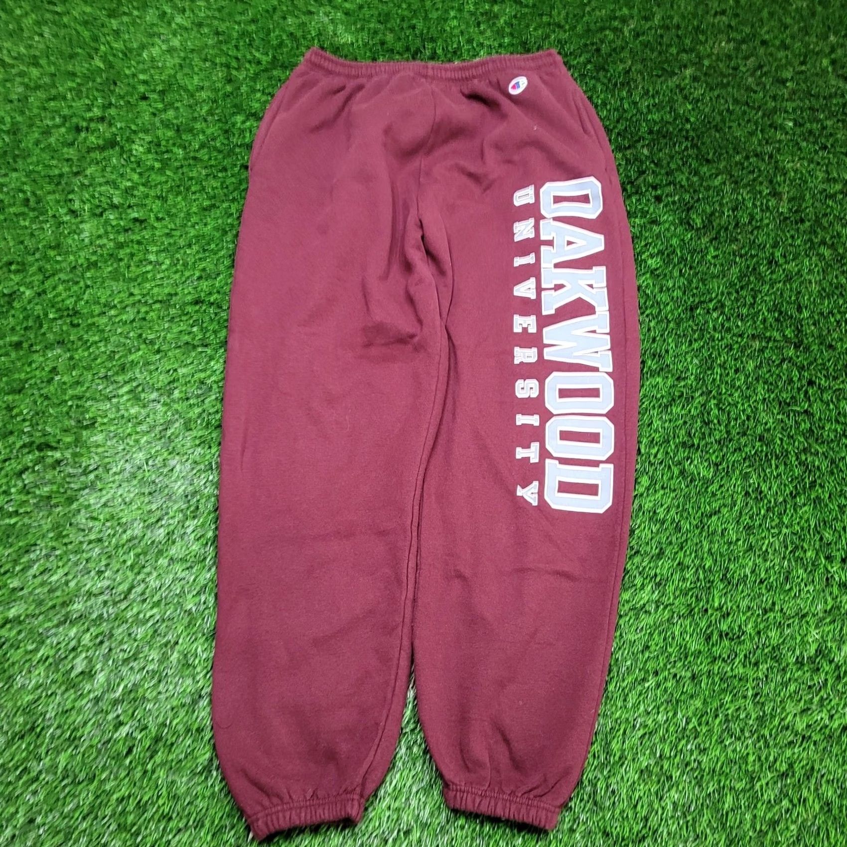 Champion VINTAGE Champion Sweatpants Mens M Oakwood HBCU Maroon Baggy High Rise Relaxed Y2K Joggers Size US 30 / EU 46 - 2 Thumbnail