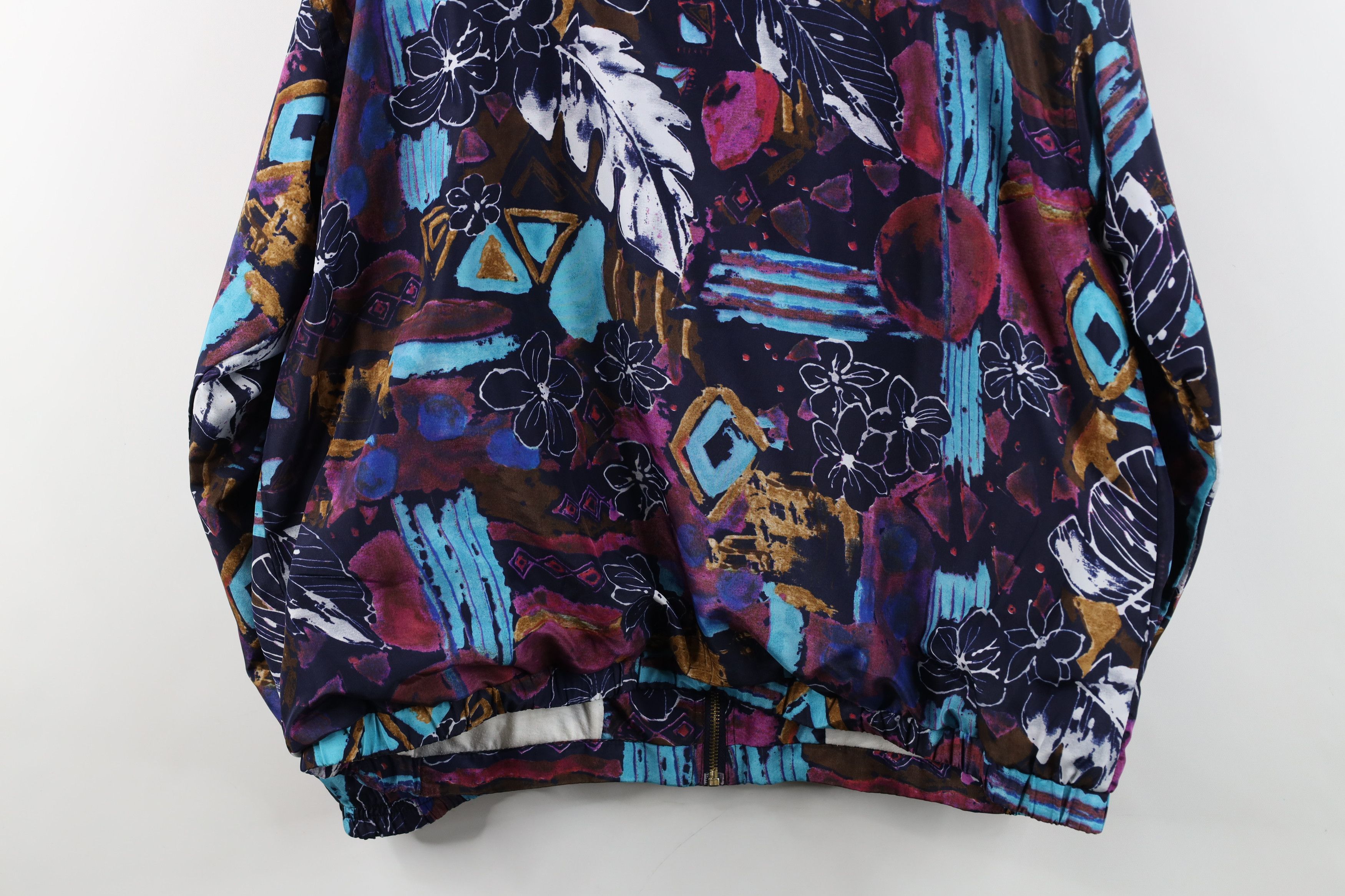 Vintage Vintage 90s Streetwear Flower Lined Windbreaker Jacket Size XL / US 12-14 / IT 48-50 - 12 Thumbnail