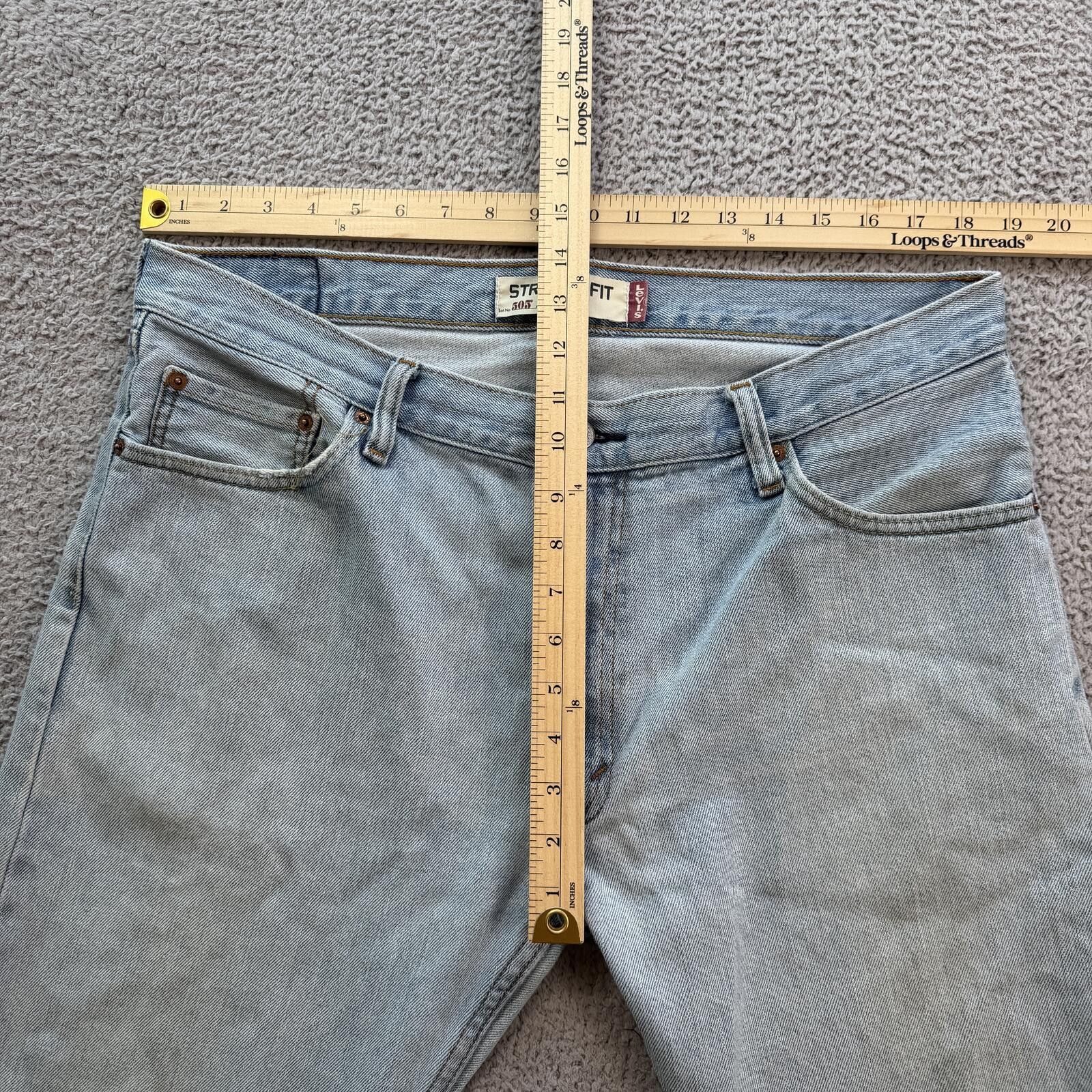 Levi's Levi’s 505 Straight Fit Light Wash Denim Jeans Men’s 36x30 Size US 36 / EU 52 - 3 Thumbnail