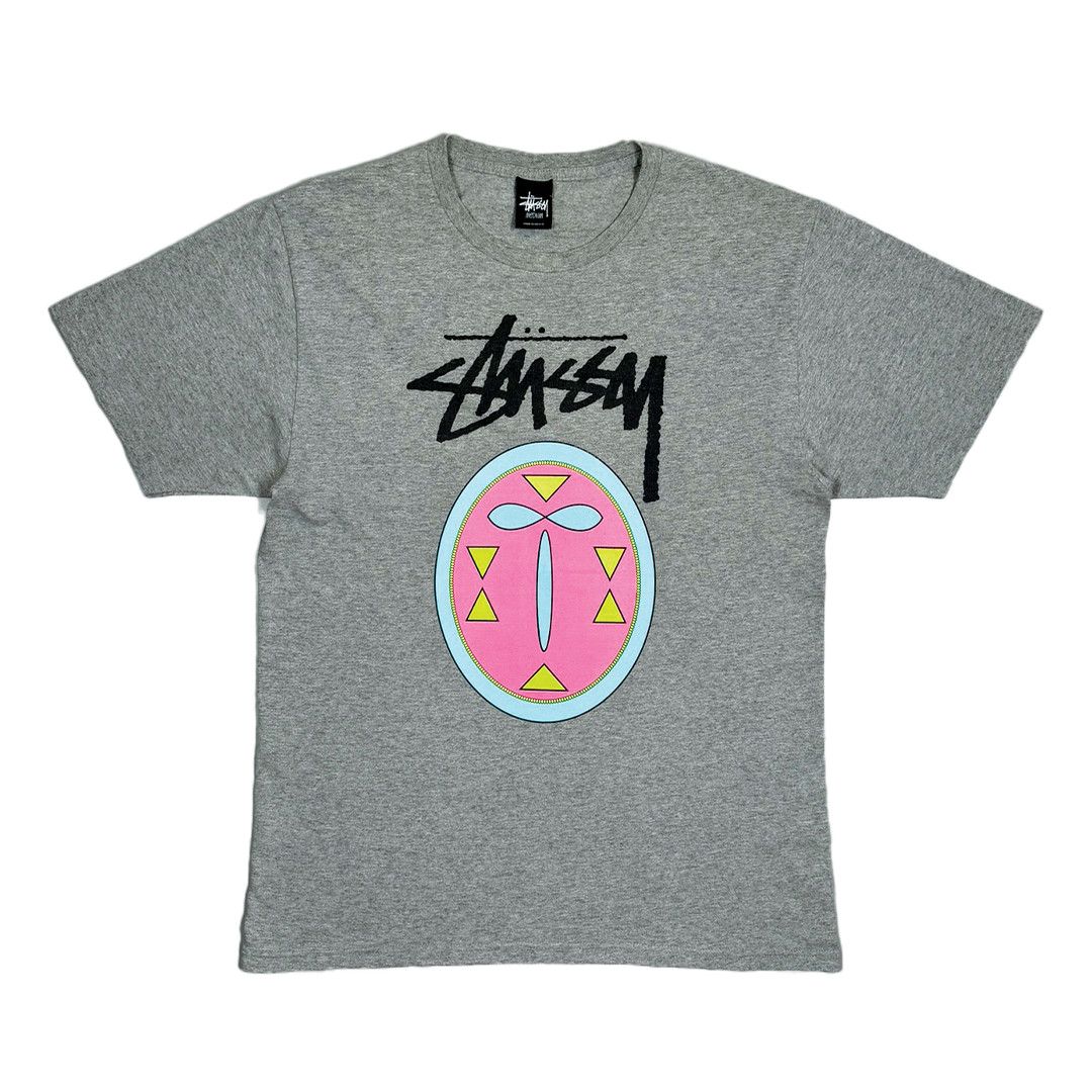 Stussy Stussy - Pink Tribal Head Graphic Tee - Grey - M Size US M / EU 48-50 / 2 - 1 Thumbnail