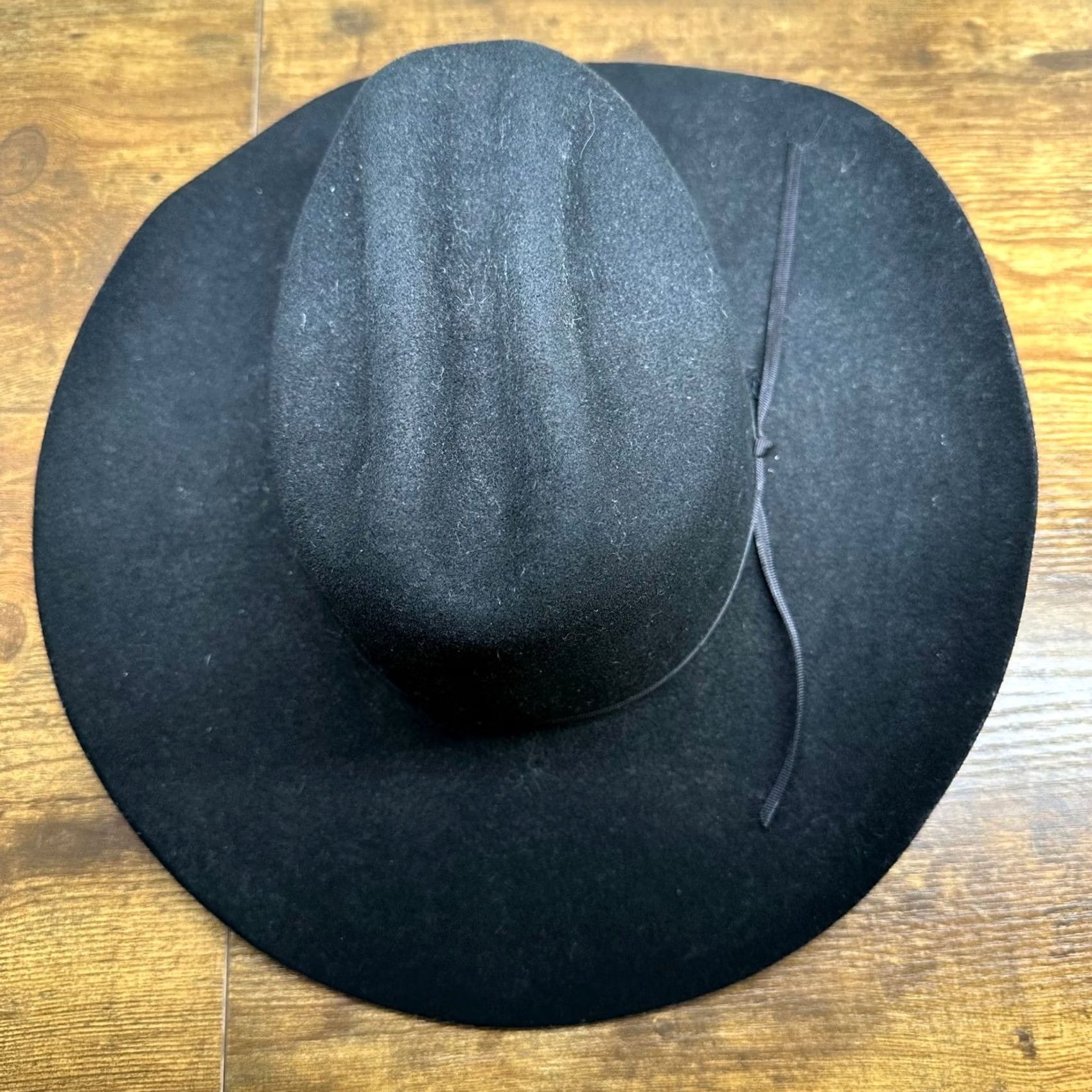 FELT Justin by Milano Cowboy Hat Black Felt Crease Wide Brim OSFM Mens Size ONE SIZE - 5 Thumbnail