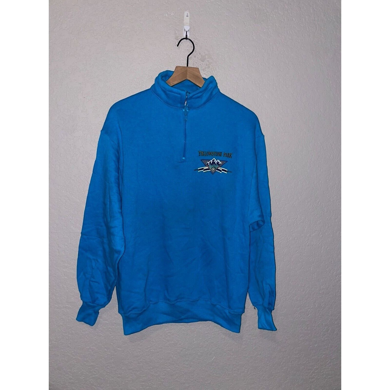 Jerzees Vintage Yellowstone Park Sweatshirt 1/4 Zip Crewneck VTG 90s Size US L / EU 52-54 / 3 - 1 Thumbnail