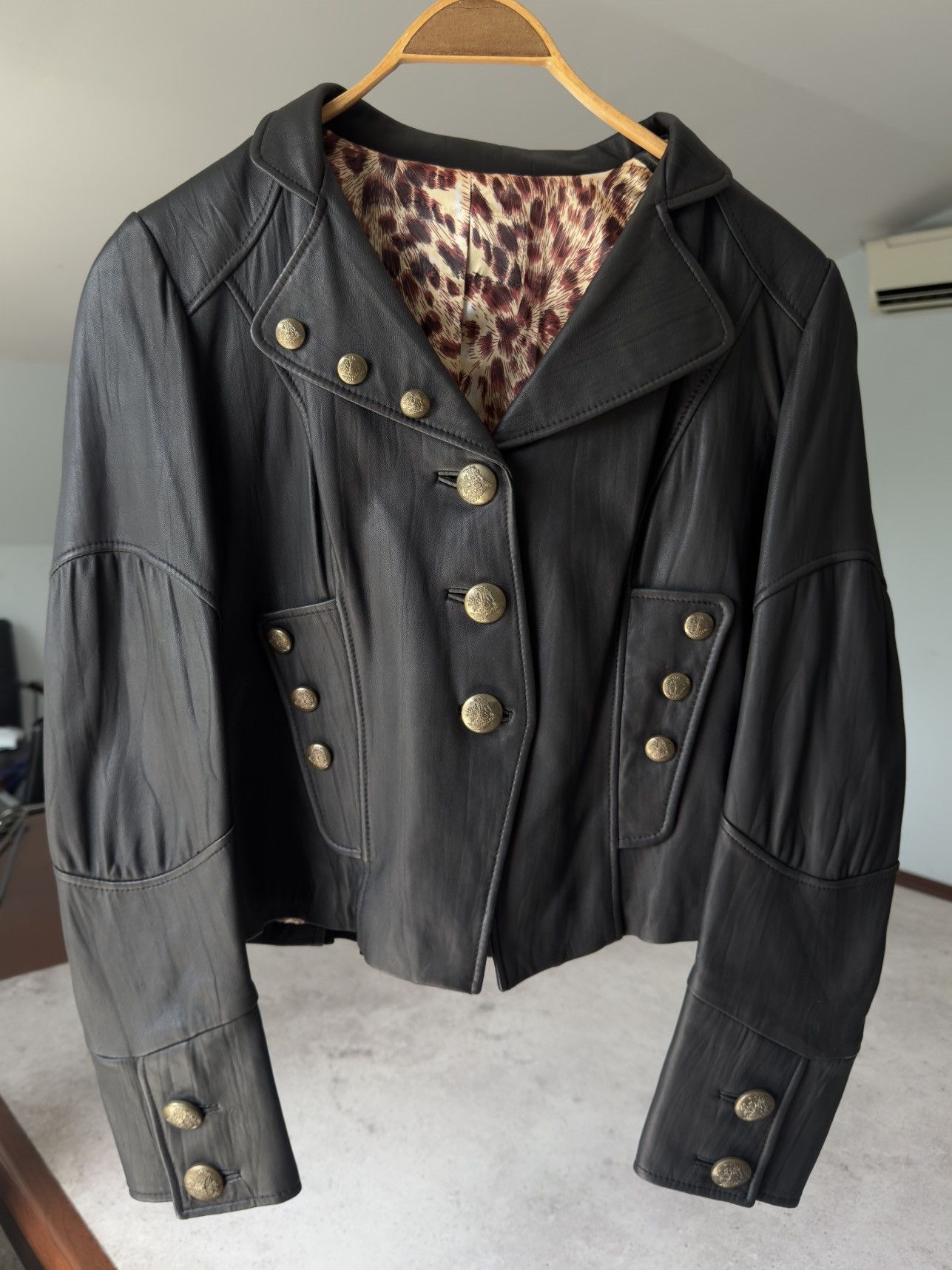 Other Vintage Napoleon Button Real Leather Jacket Blazer Size US S / EU 44-46 / 1 - 2 Thumbnail