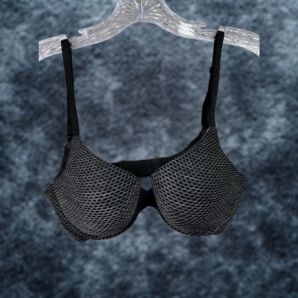 Victoria's Secret Victoria Secret Bra 32D Uplift Semi Demi Underwired Padded Black Size ONE SIZE - 1 Thumbnail