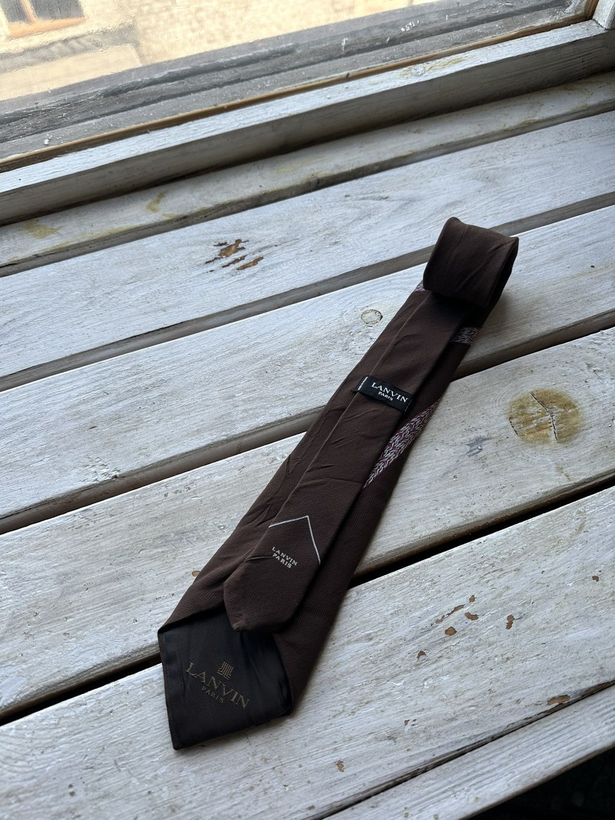 Lanvin × Vintage 🚨VINTAGE 90s Lanvin Men’s Tie Pure Silk luxury old money Size ONE SIZE - 1 Thumbnail