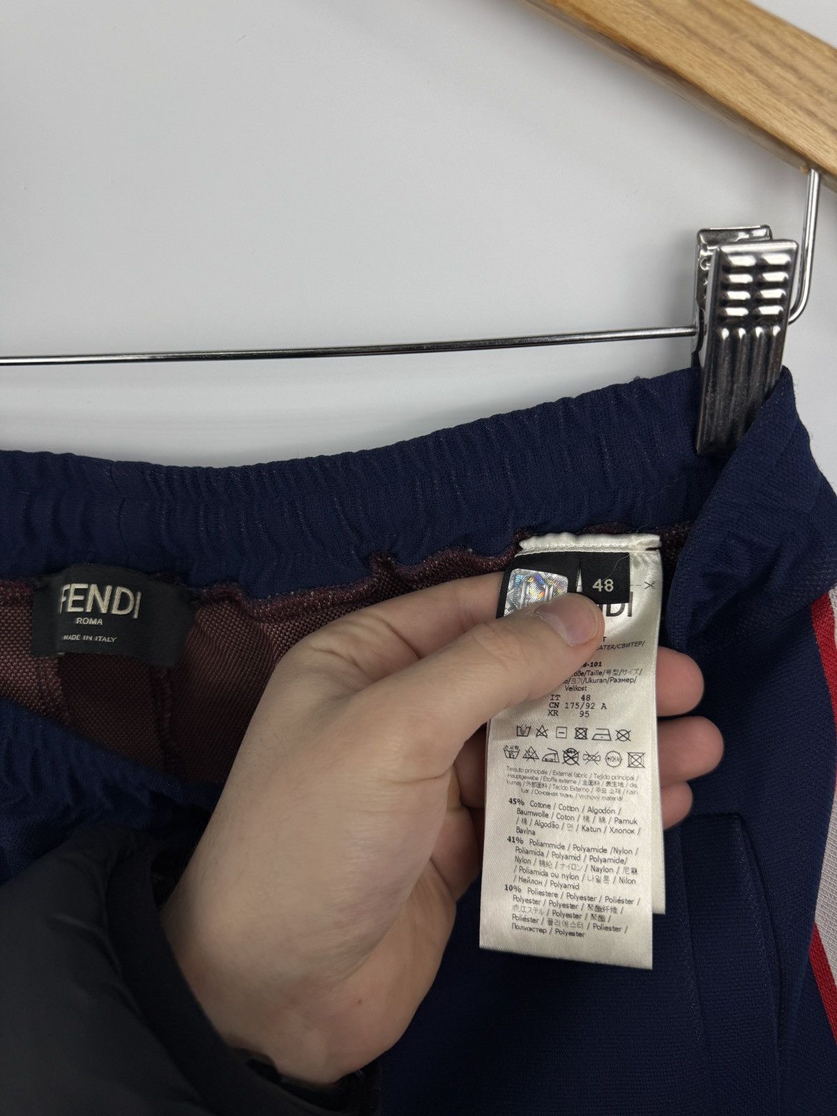 Fendi 🇮🇹 Fendi Fila FF Monogram Stripe Track Pants Made in Italy Size US 32 / EU 48 - 8 Thumbnail