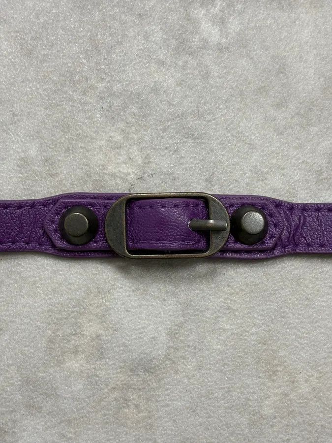 Balenciaga Balenciaga City Purple Studded Leather Bracelet Size ONE SIZE - 6 Thumbnail