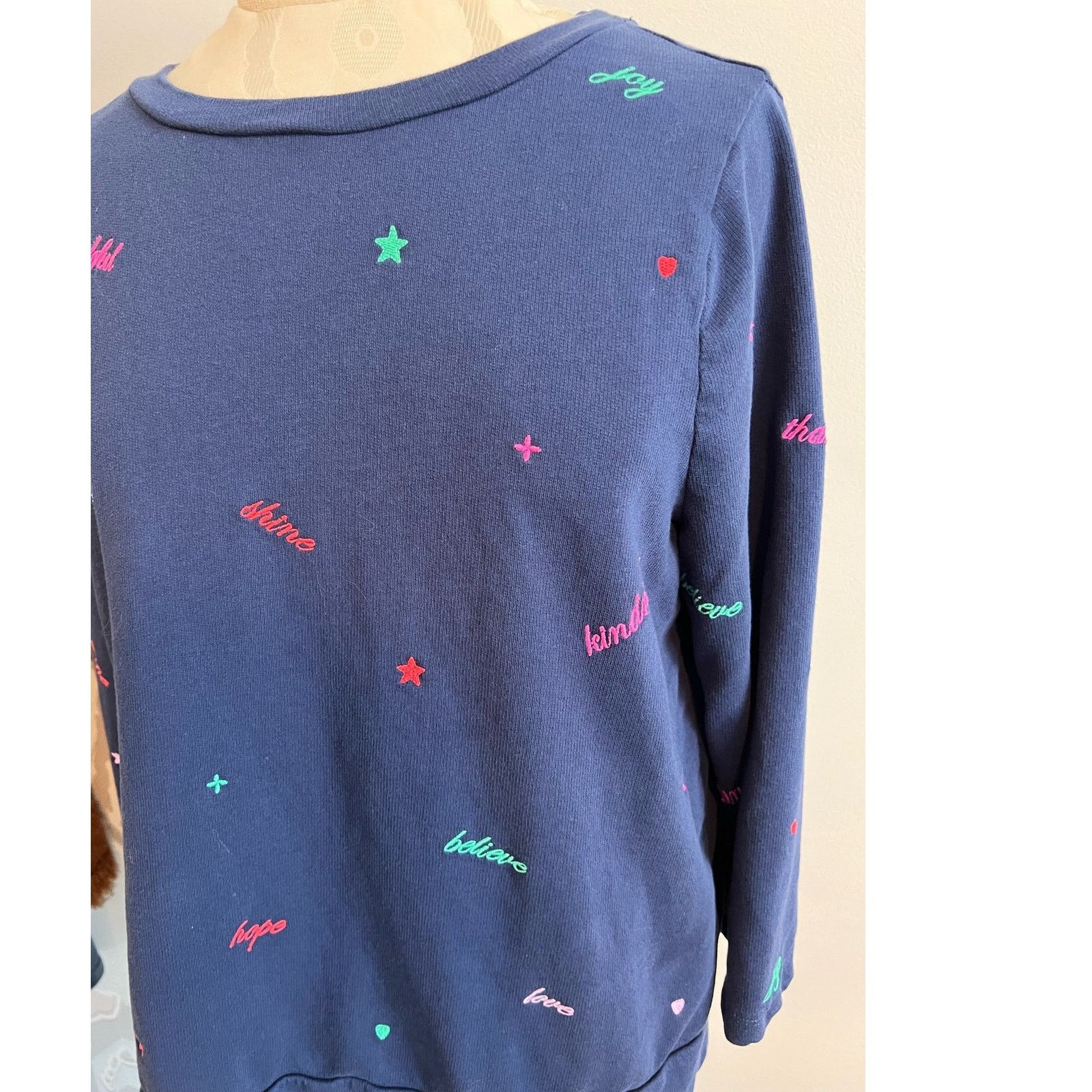 Lilly Pulitzer Lilly Pulitzer Rami Embroidered Navy Sweatshirt Large Size L / US 10 / IT 46 - 3 Thumbnail