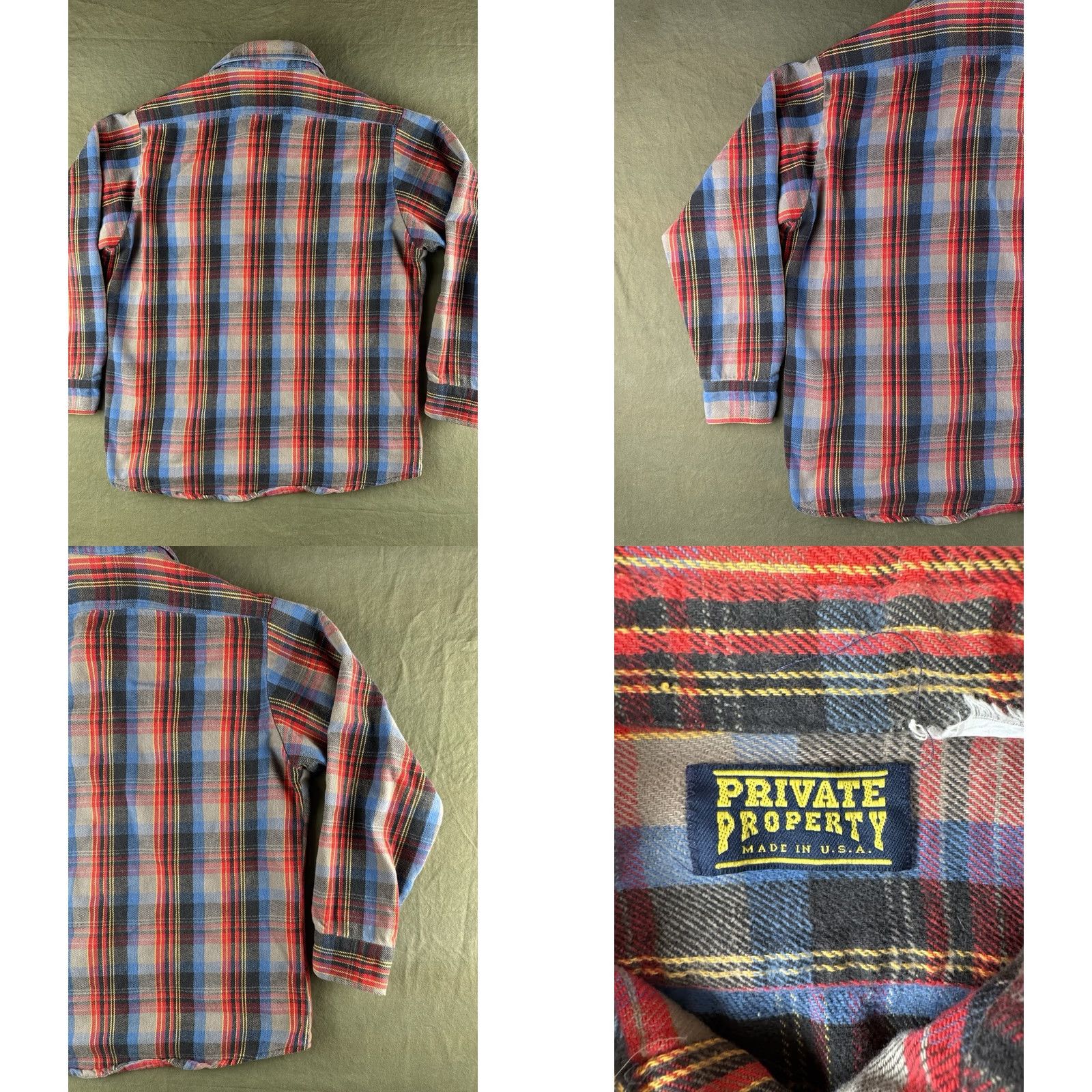 Vintage VINTAGE Private Property Flannel Shirt Workwear Grunge Red Blue USA L 90s Size US L / EU 52-54 / 3 - 8 Thumbnail
