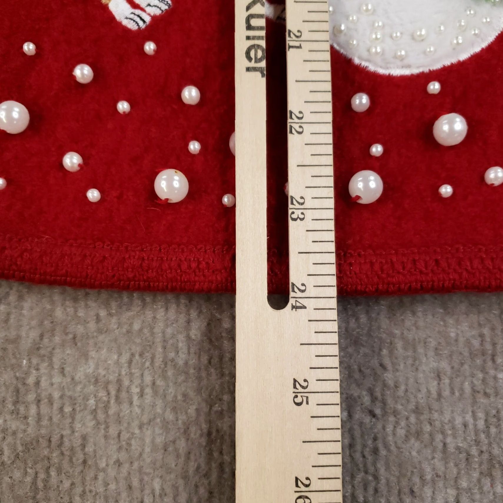 Vintage Lisa International Vest Womens Large Red Boiled Wool Christmas Beaded Snowman Size L / US 10 / IT 46 - 4 Thumbnail