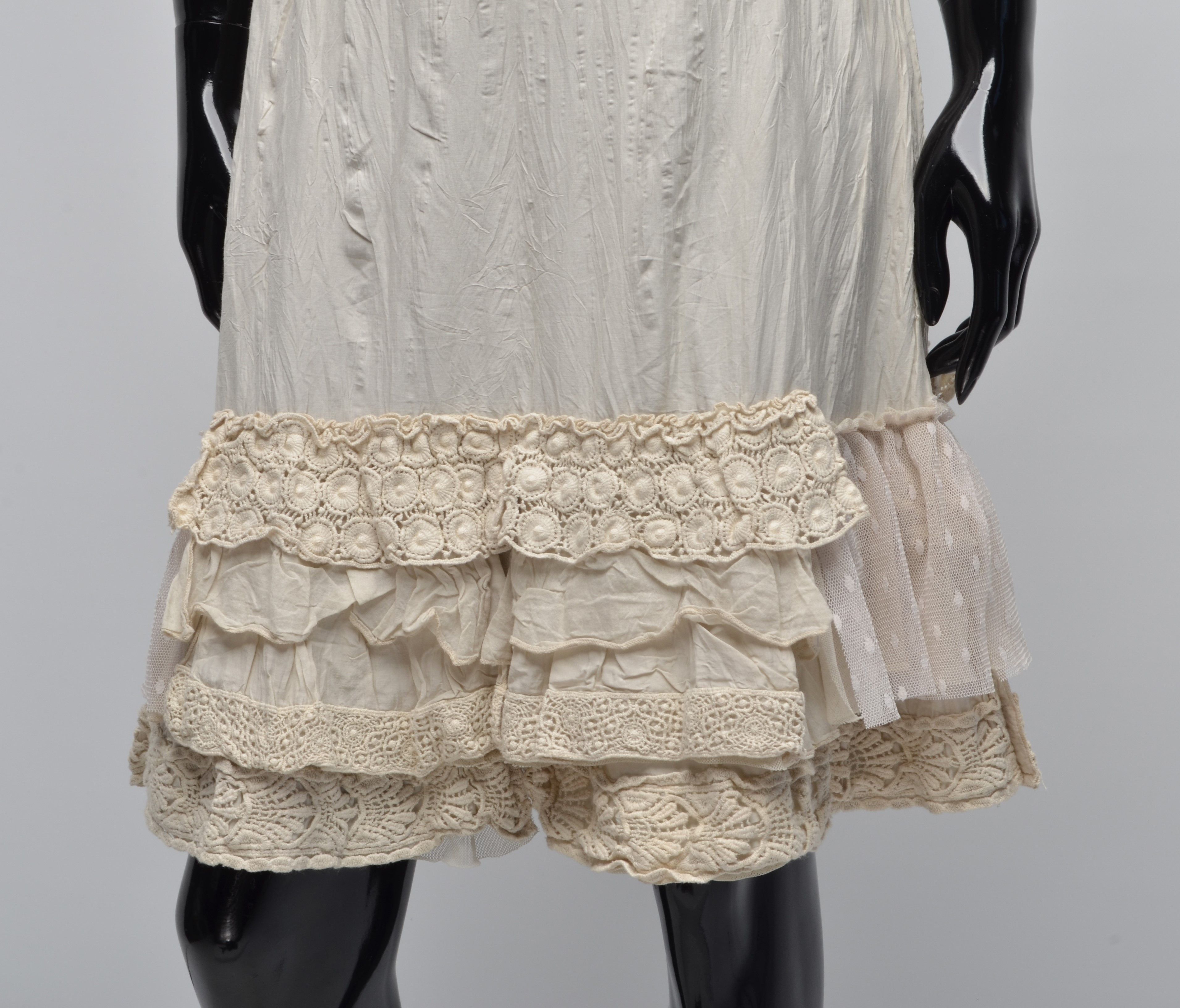 Vintage Myrine Antwerp Gray/Beige Cottage Fairy Y2K Skirt Size 28" / US 6 / IT 42 - 2 Thumbnail